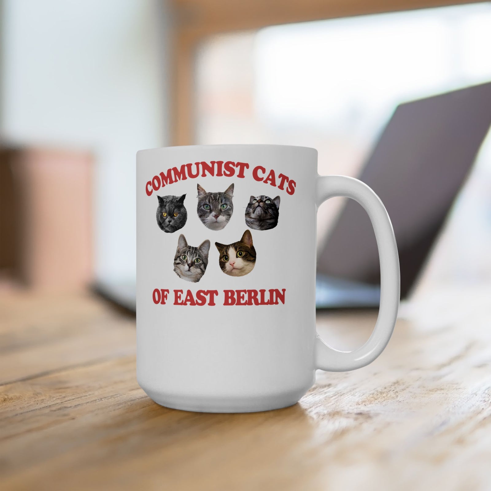 Communist Cats of East Berlin Ceramic Mug — Retro Socialist Cat Mug