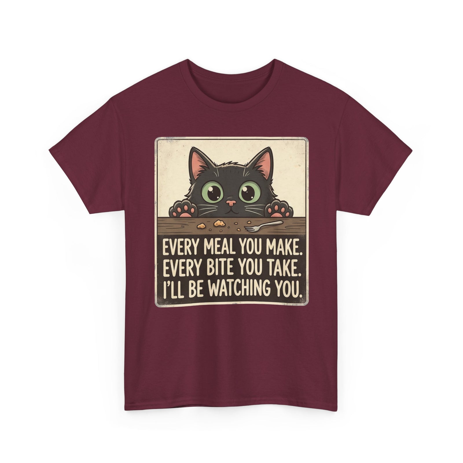 Cute Stalker Cat Watching You T-Shirt — Funny Cat Lover Tee