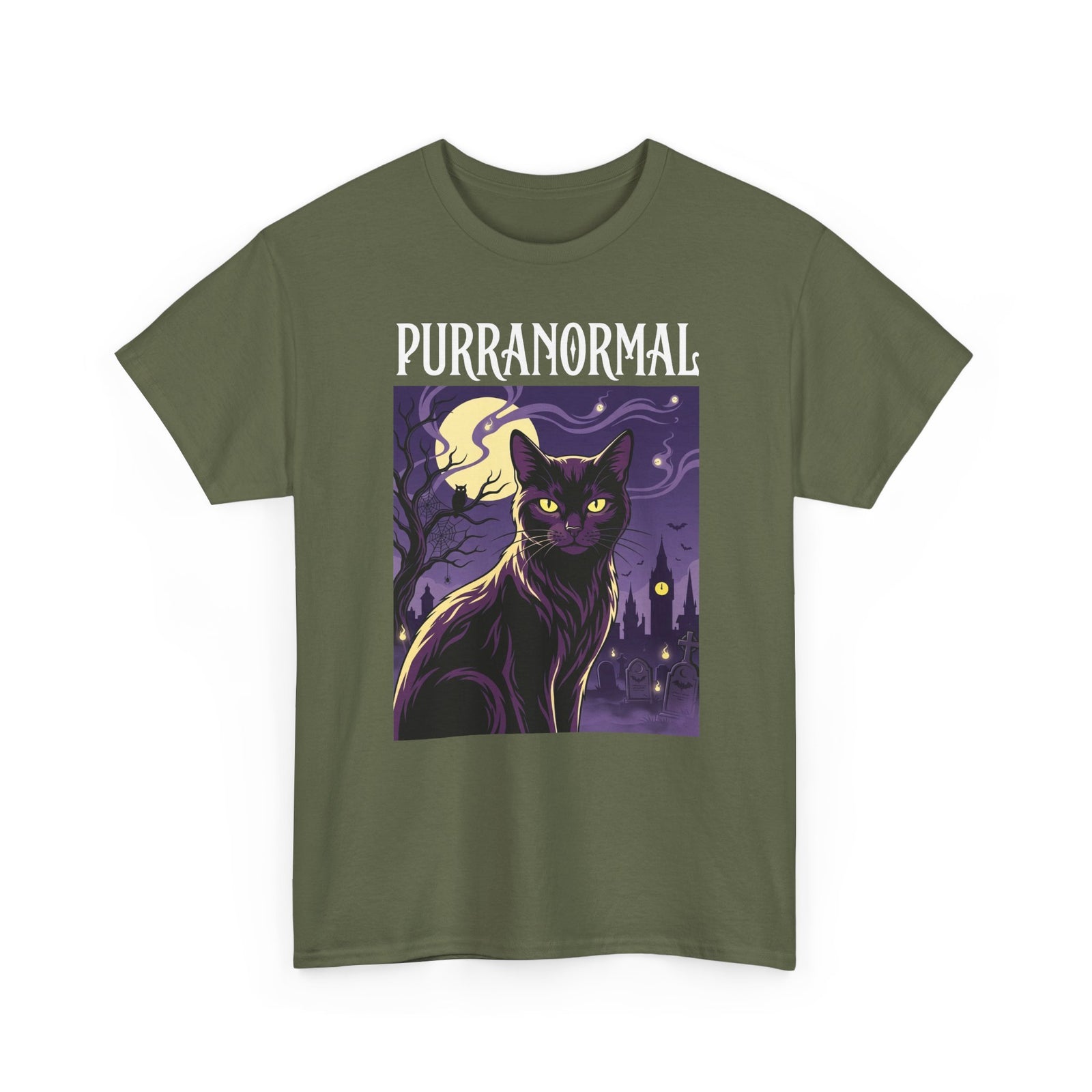 Purranormal Cat T-Shirt — Paranormal Cat Spooky Cat Graphic Tee