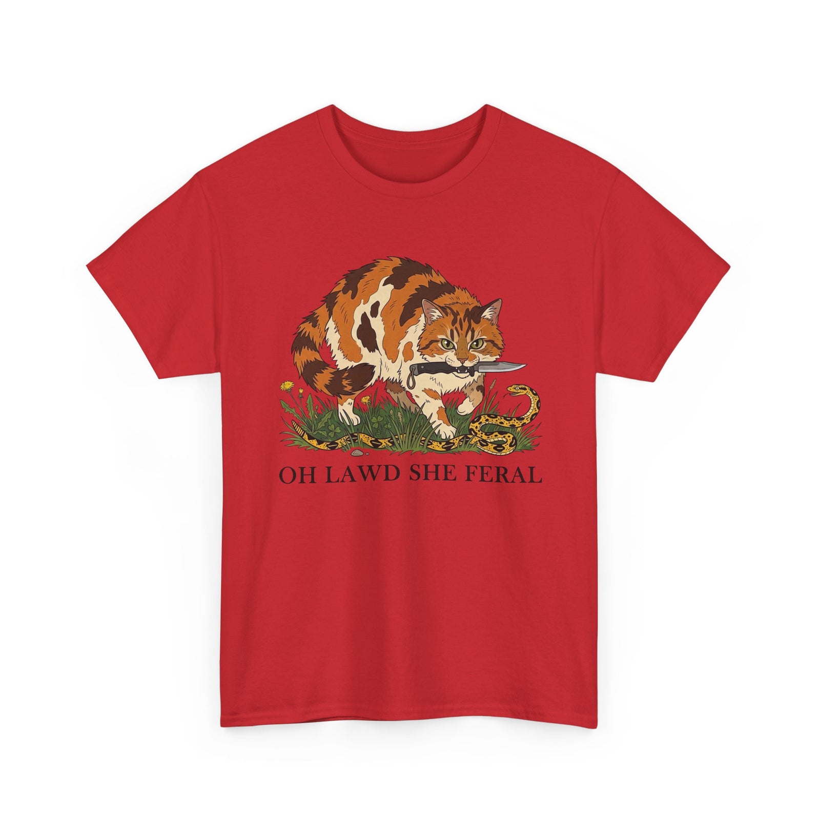 Feral Cats Tee — “Oh Lawd She Feral Cats!” Graphic T-Shirt