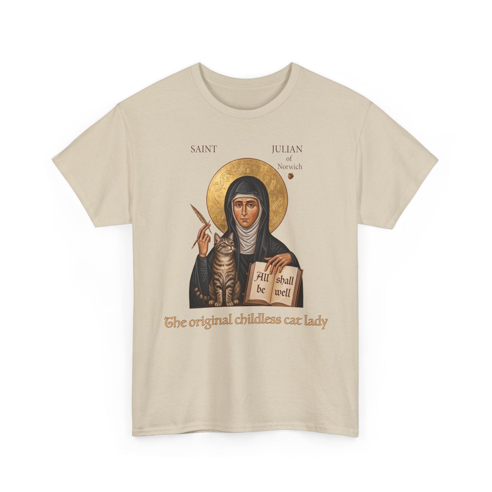 Saint Julian of Norwich Cat Lady T-Shirt — The Original Childless Cat Lady
