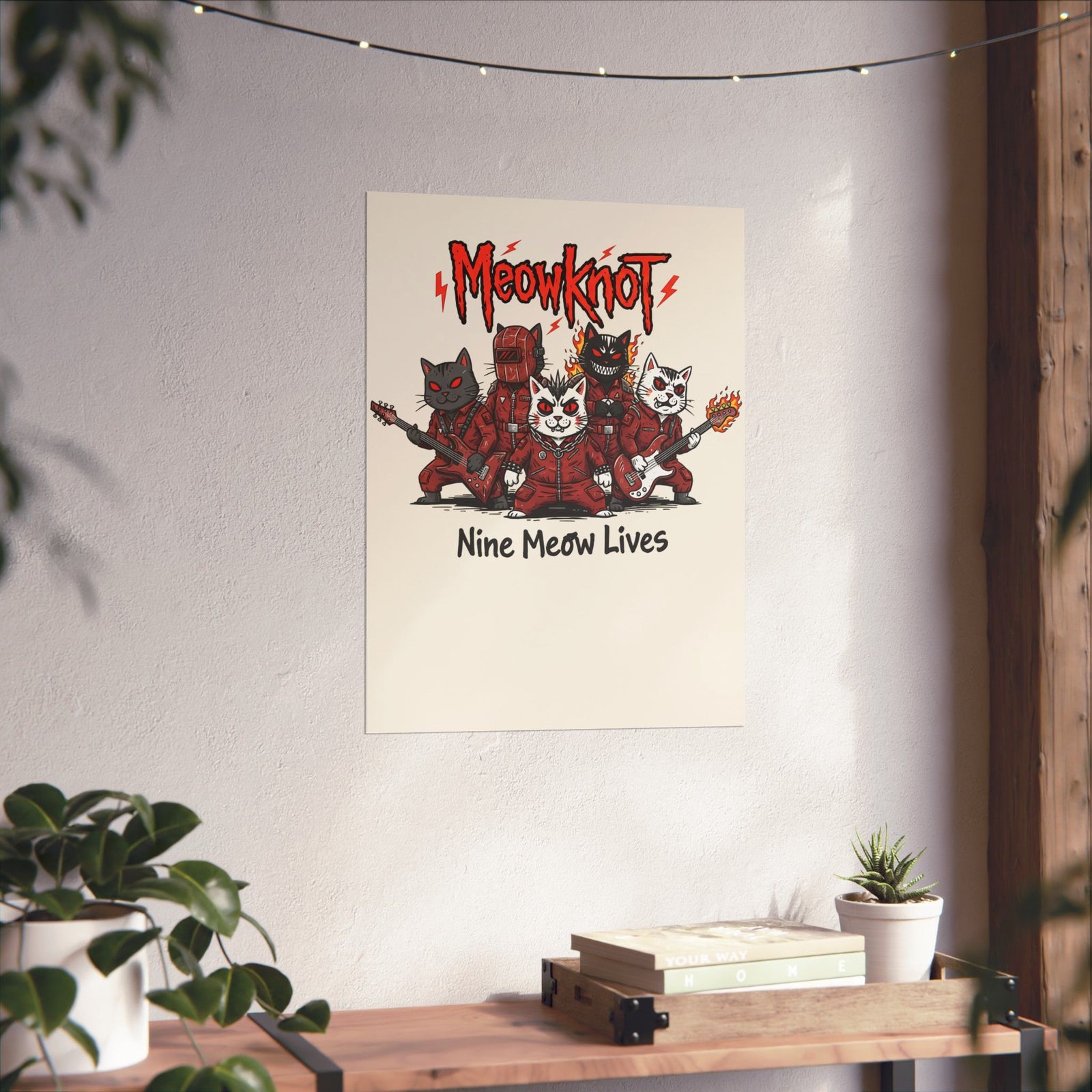 Meowknot Cat Band Poster — Cute Musical Cat Graphic Poster