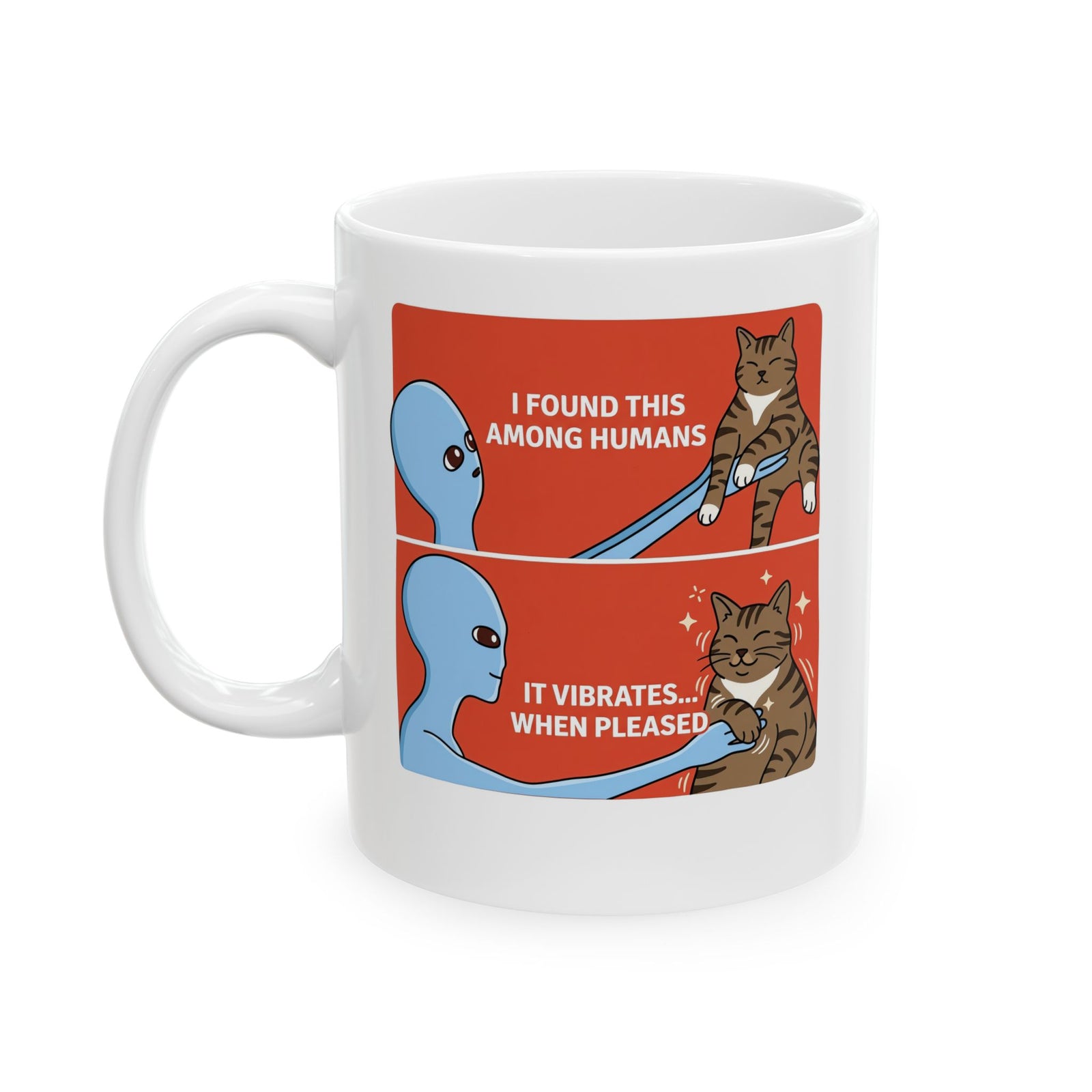 I Found a Cat Ceramic Mug — Cute Cat Lover Graphic Mug