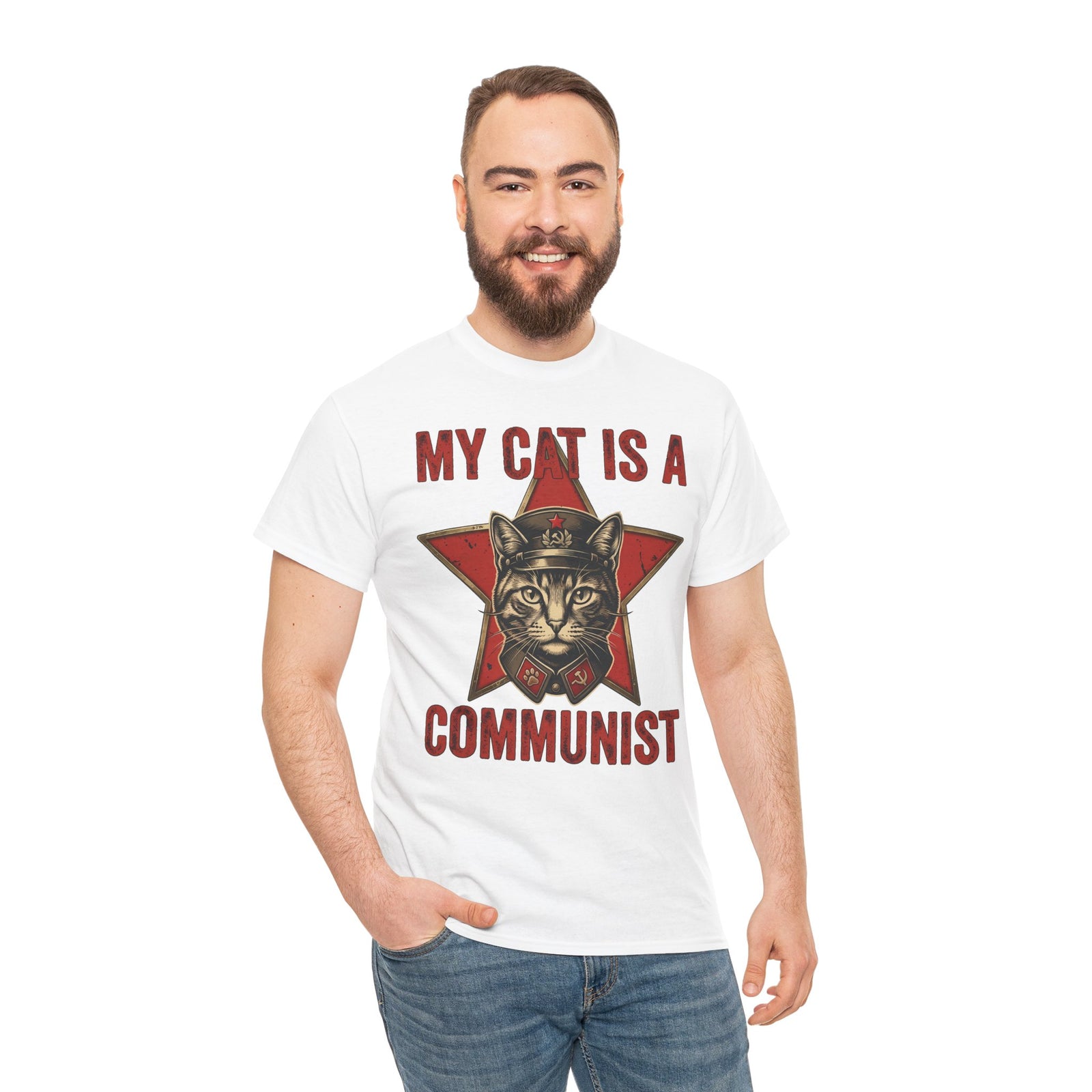 Communist Cat T-Shirt — "My Cat Is A Communist Cat" Funny Political Cat Tee
