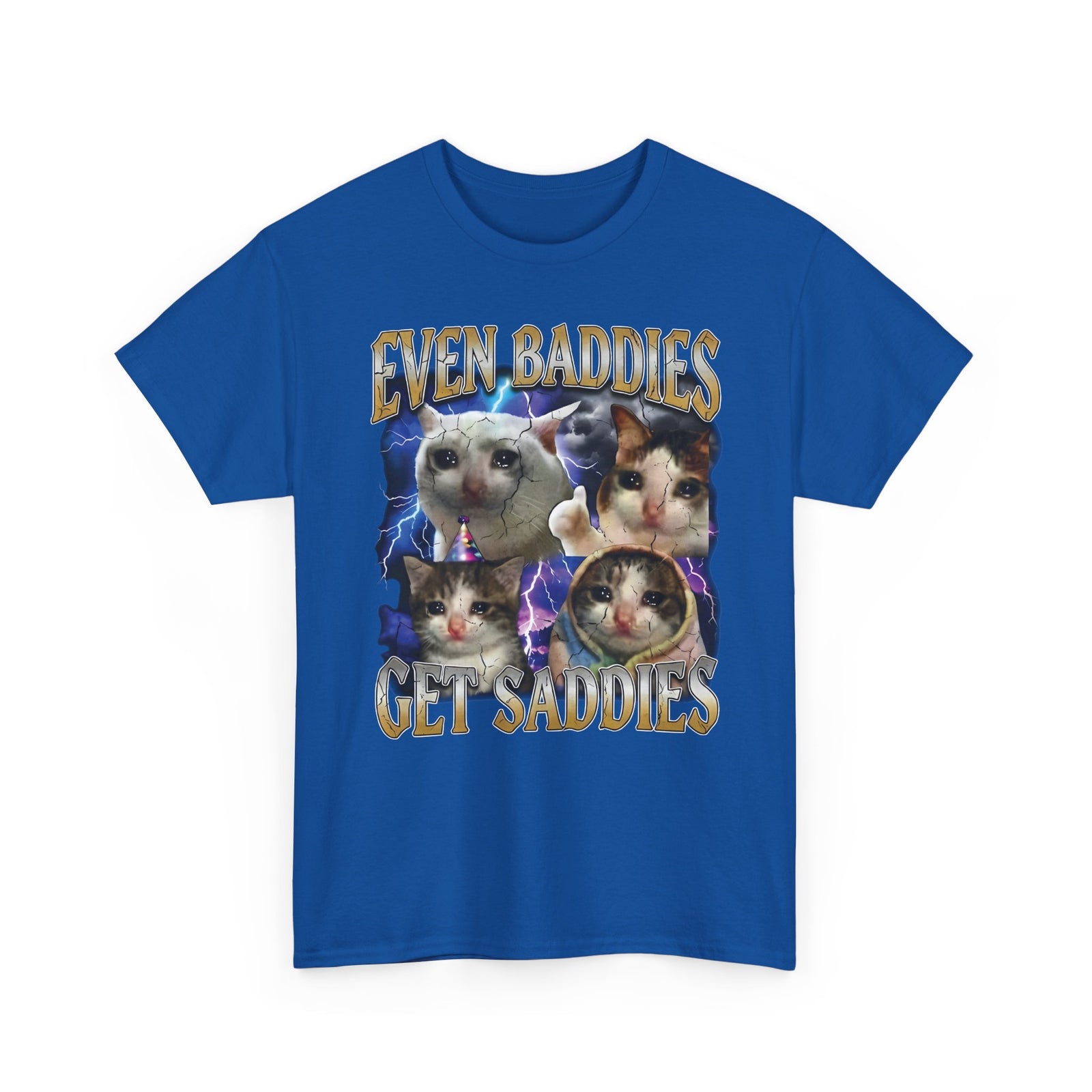 Even Baddies Get Saddies Cat Meme T-Shirt