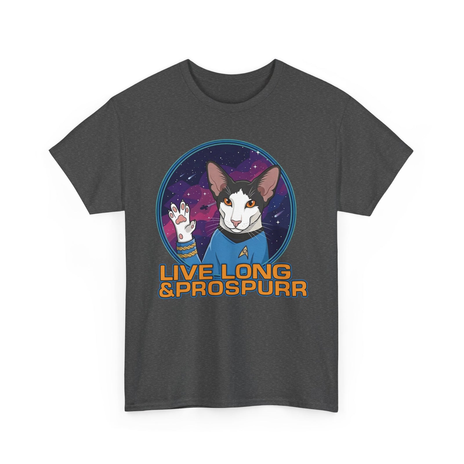 Sci‑Fi Cat 'Live Long Prospurr' T-Shirt