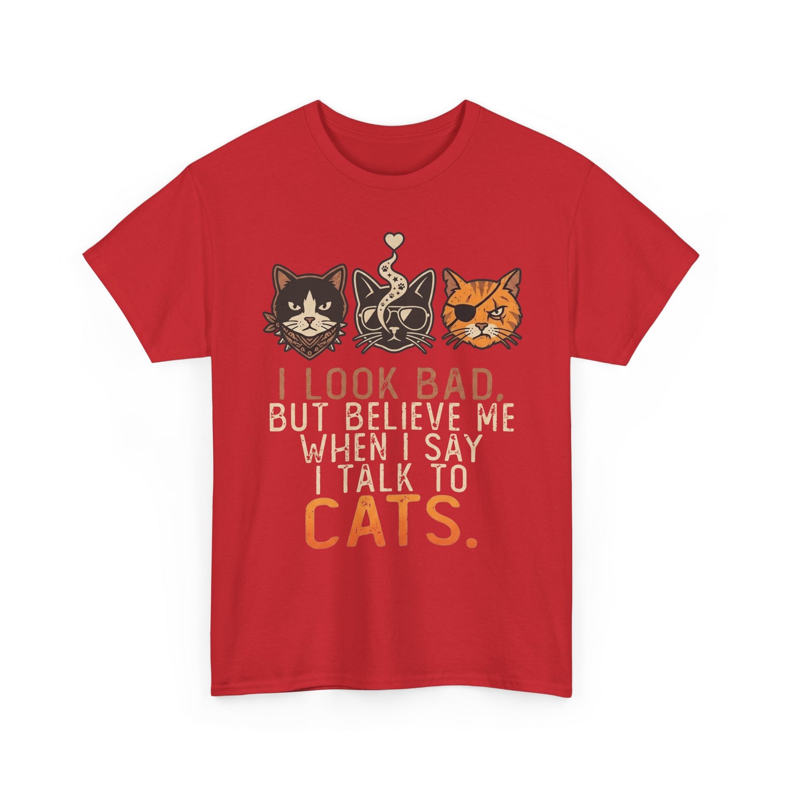 I Talk to Cats T-Shirt – Funny Cat Lover Tee with Cat Faces
