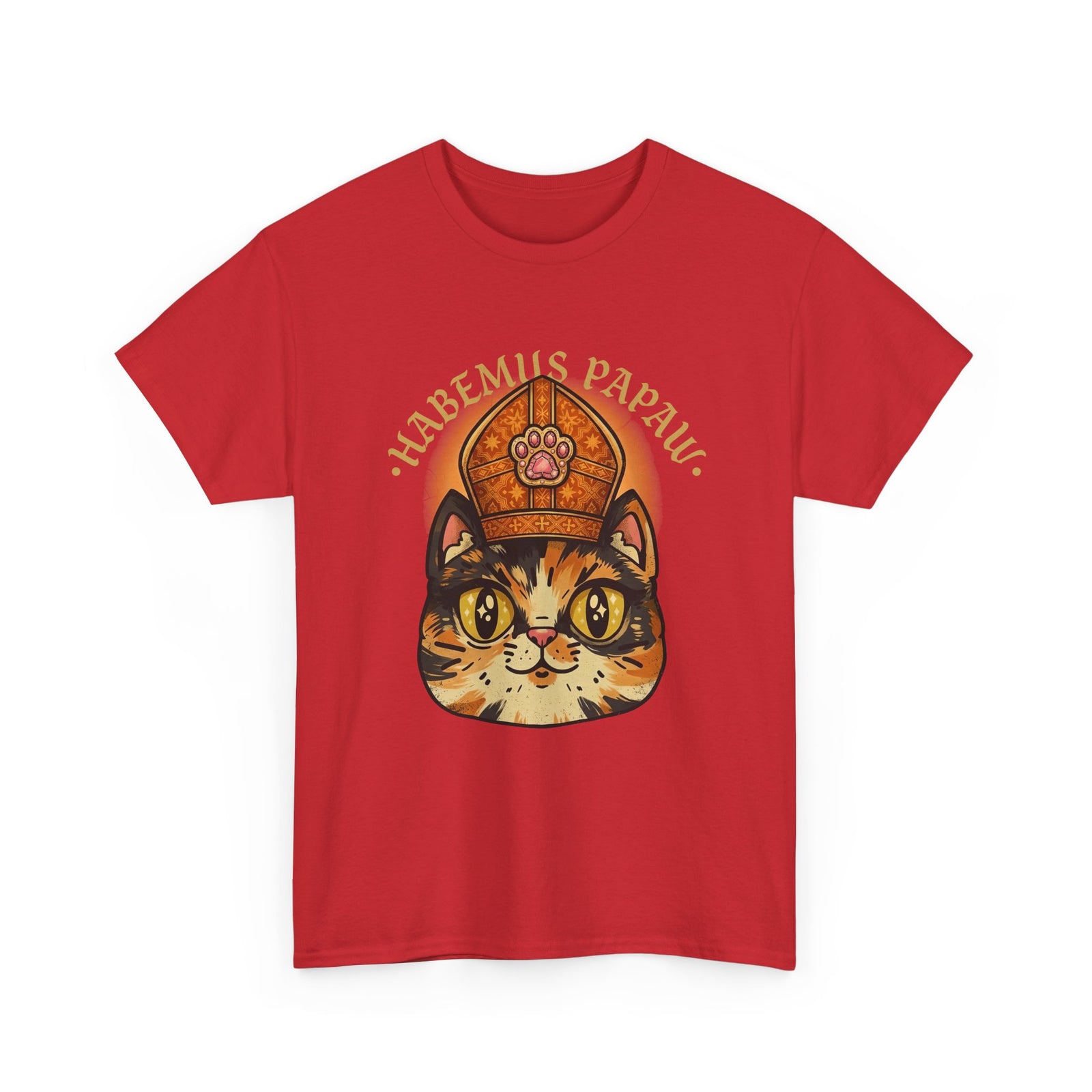 Funny 'Habemus Papaw' Catholic Kitten T-Shirt — Pope Cat Graphic Tee