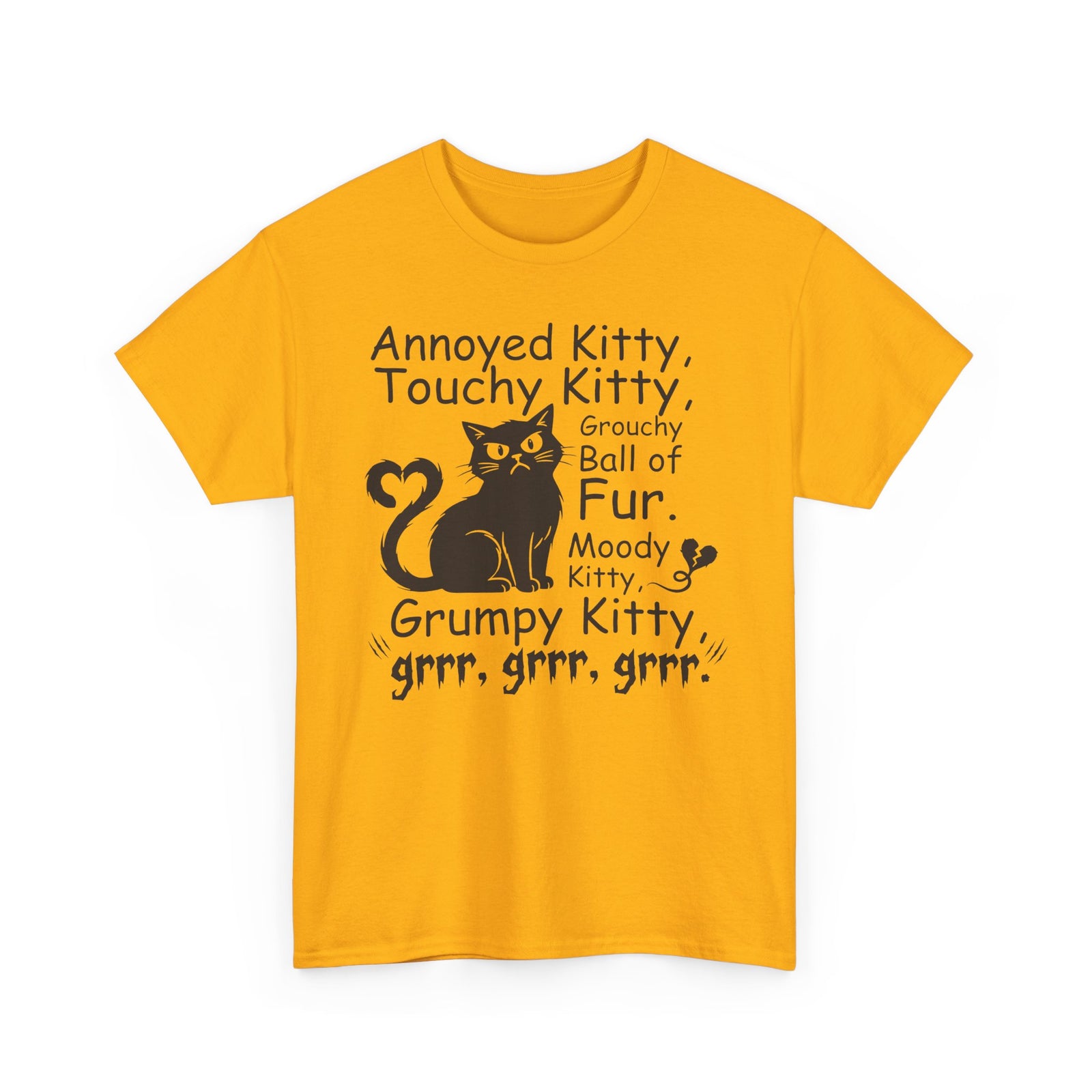 Grouchy Ball of Fur T-Shirt — Annoyed Kitty, Touchy Kitty Graphic Tee