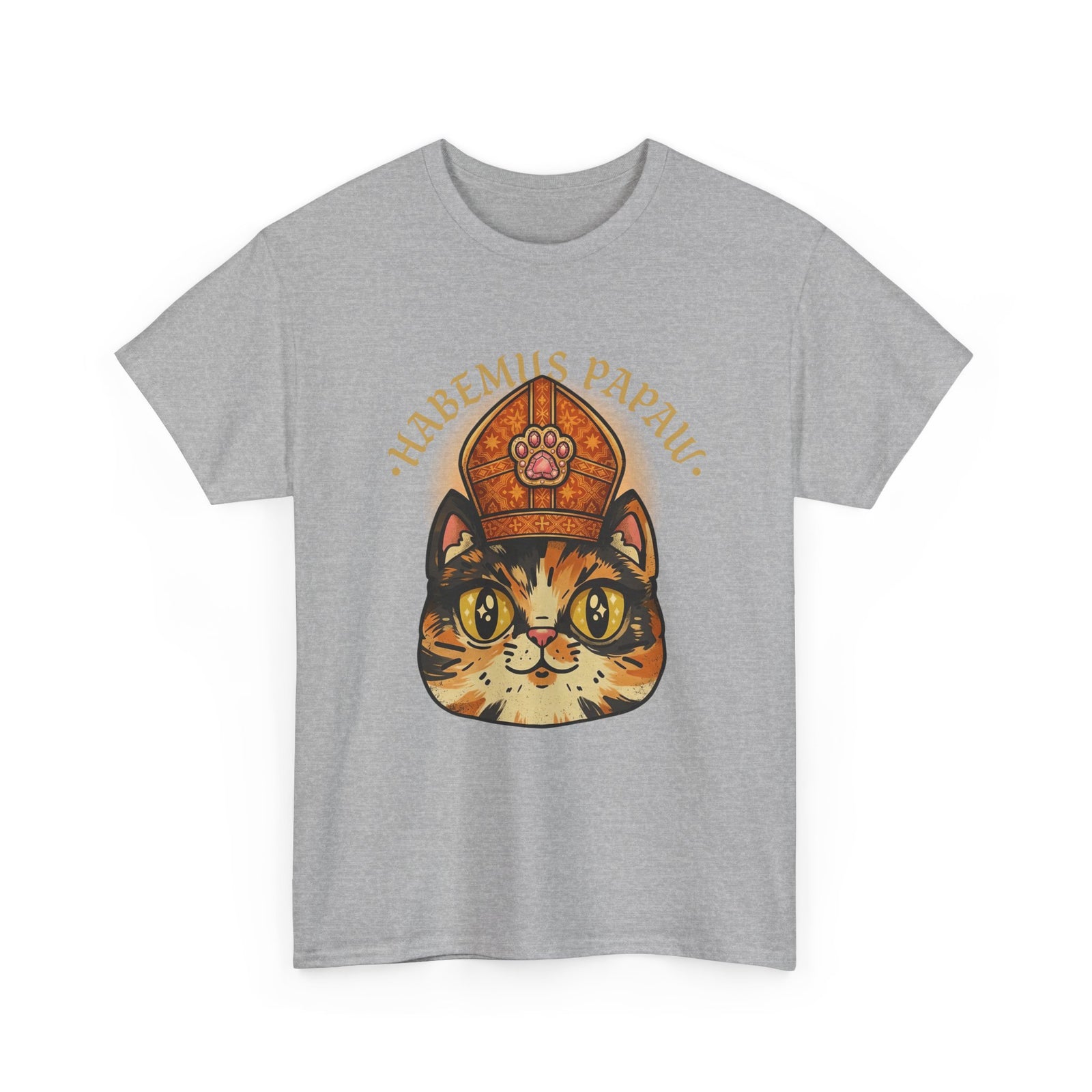 Funny 'Habemus Papaw' Catholic Kitten T-Shirt — Pope Cat Graphic Tee
