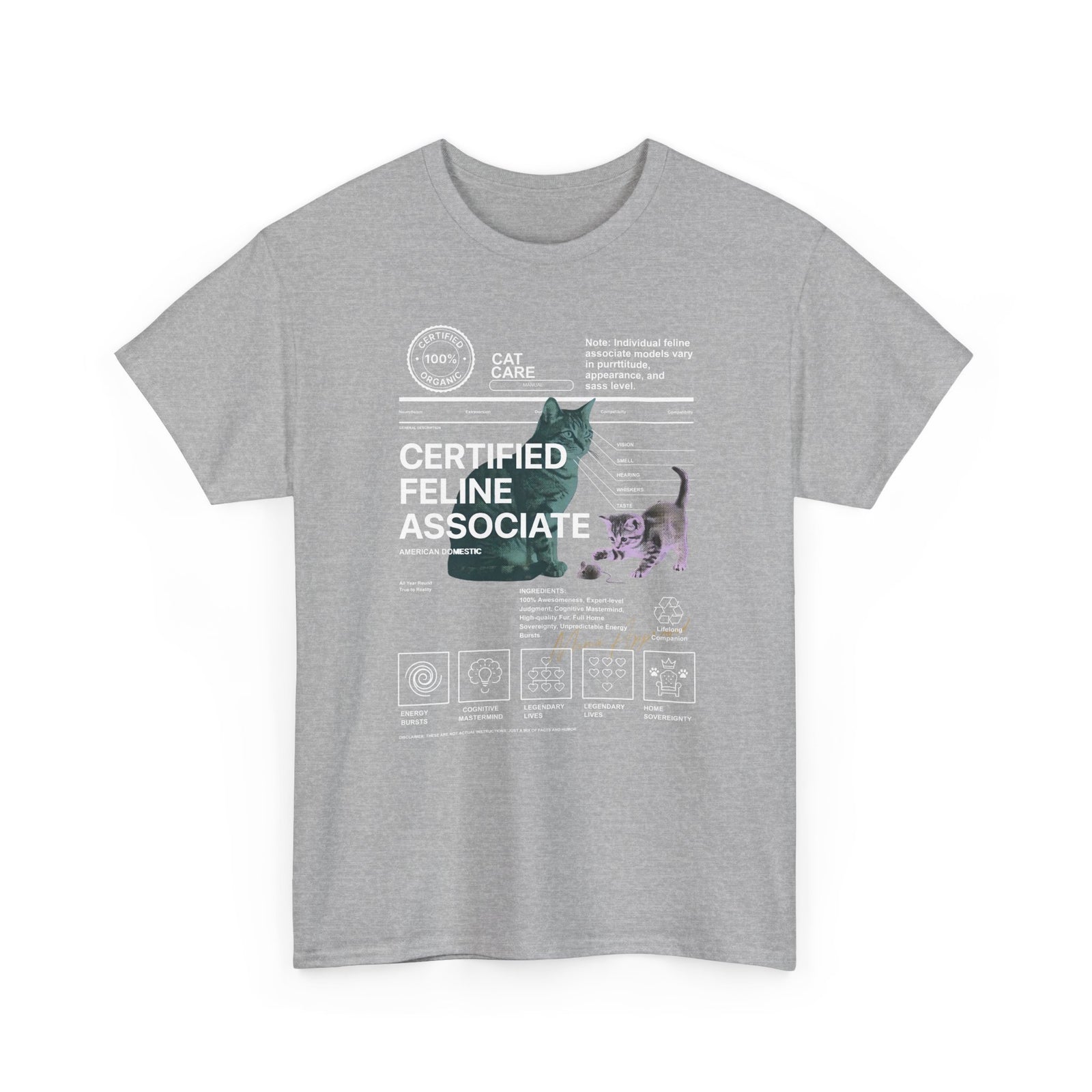 Certified Feline Associate T-Shirt — Funny Cat Lover Tee