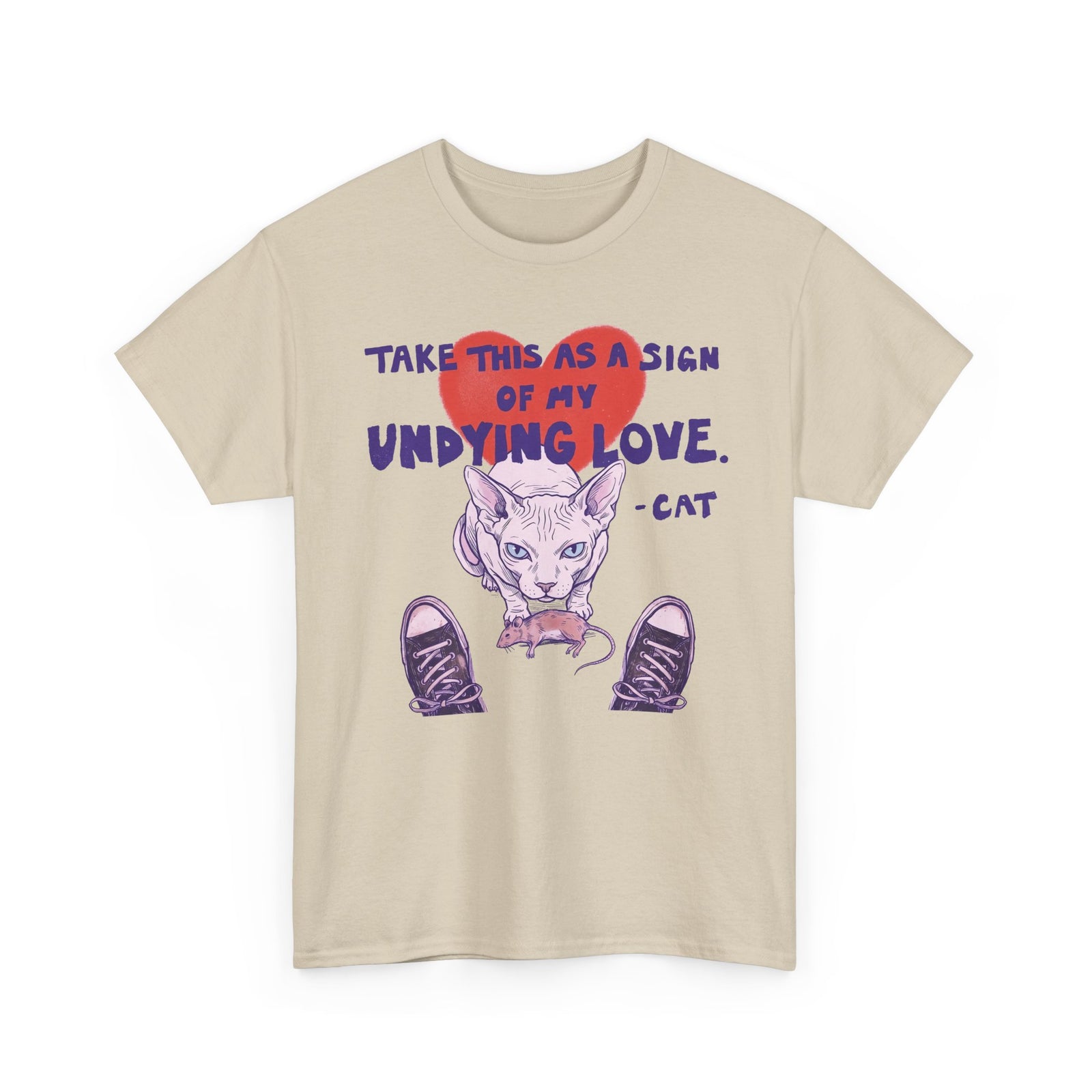 Cat Love Graphic Tee — “Take This as a Sign of My Undying Love”