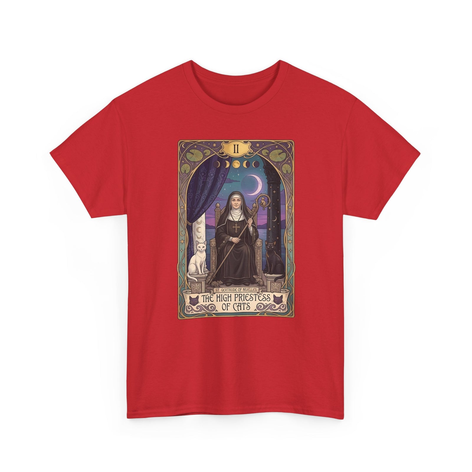 High Priestess of Cats T-Shirt — Mystical Cat Lover Tee