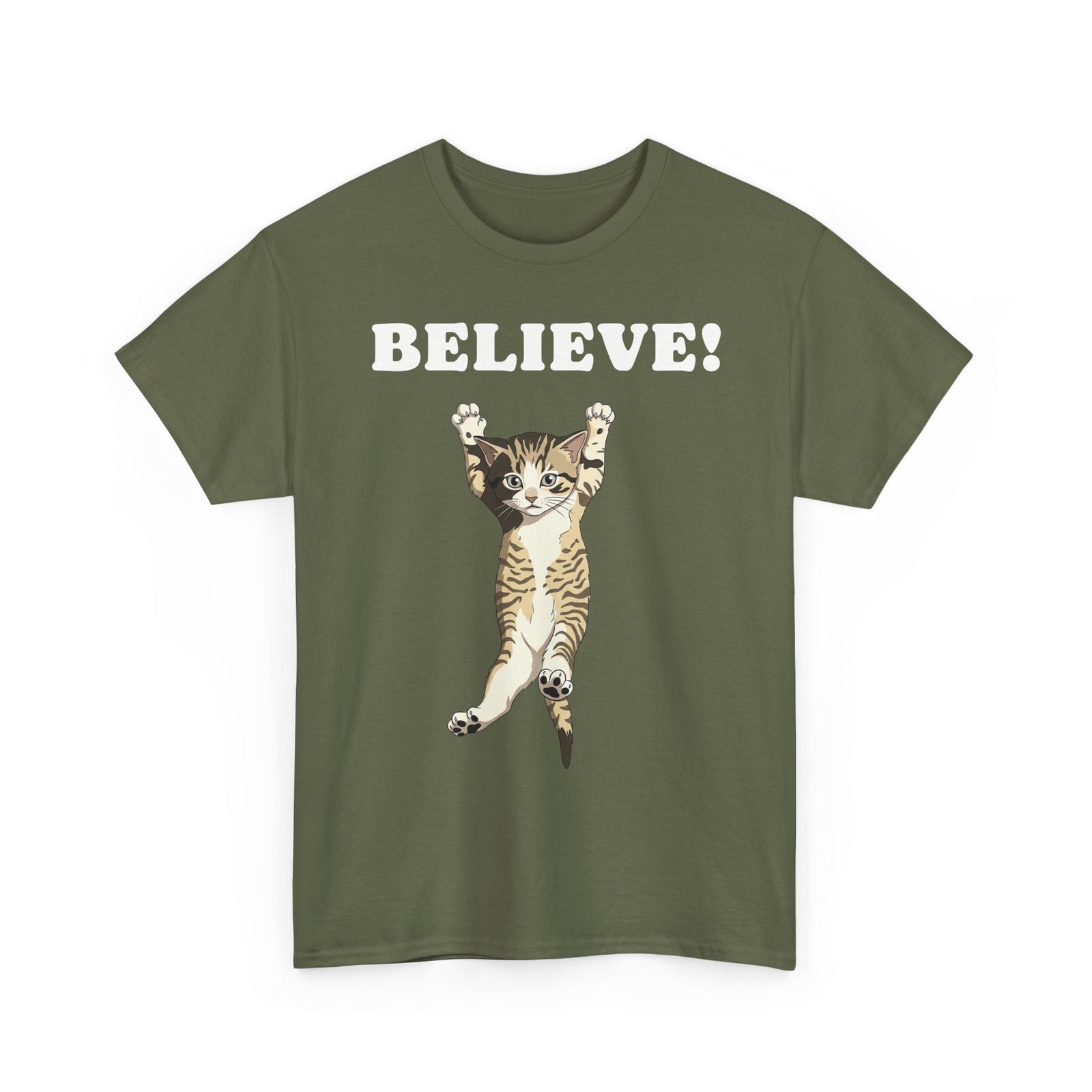 Believe! Cat Tee — Cute Motivational Kitten T-Shirt