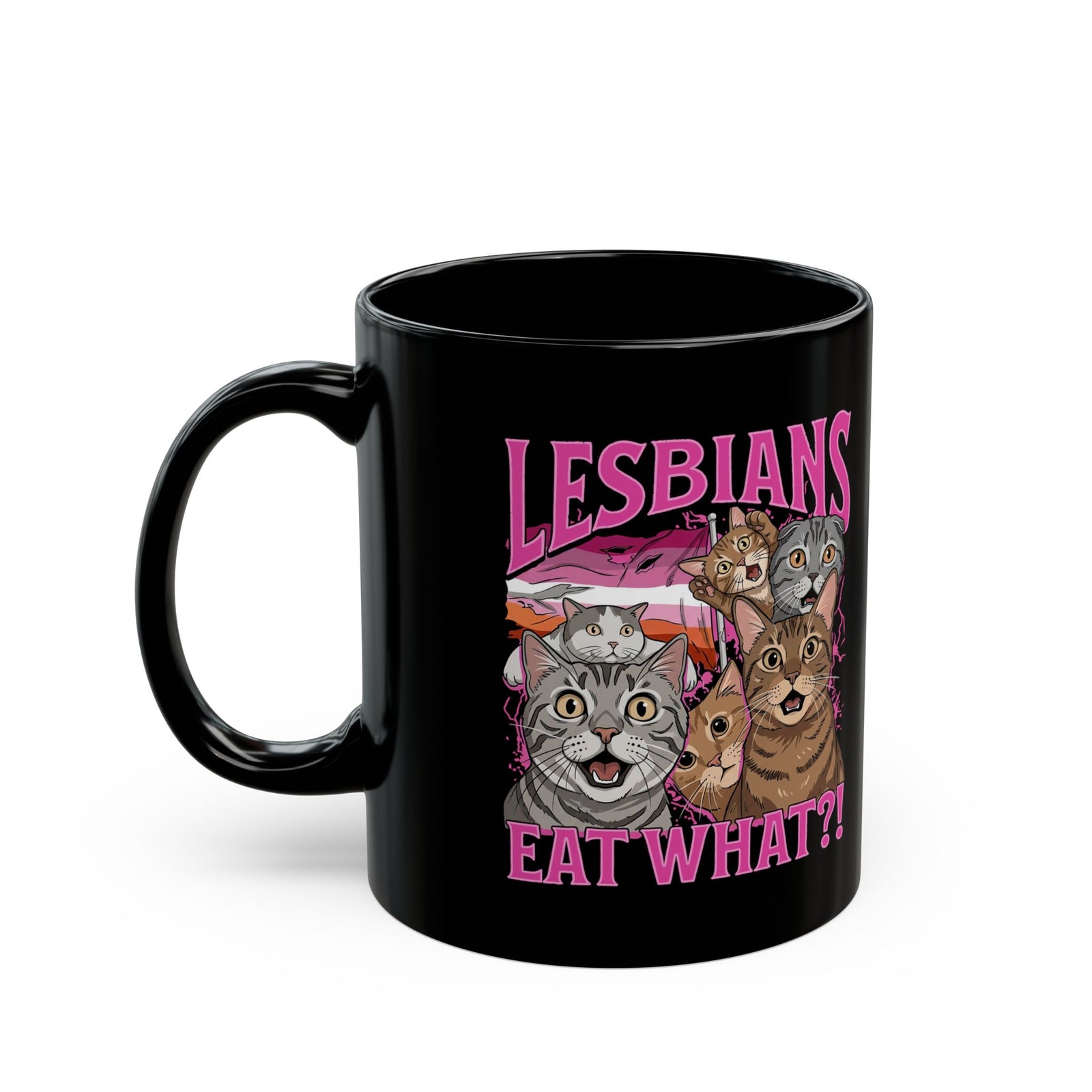 Funny Cat Pride Black Mug