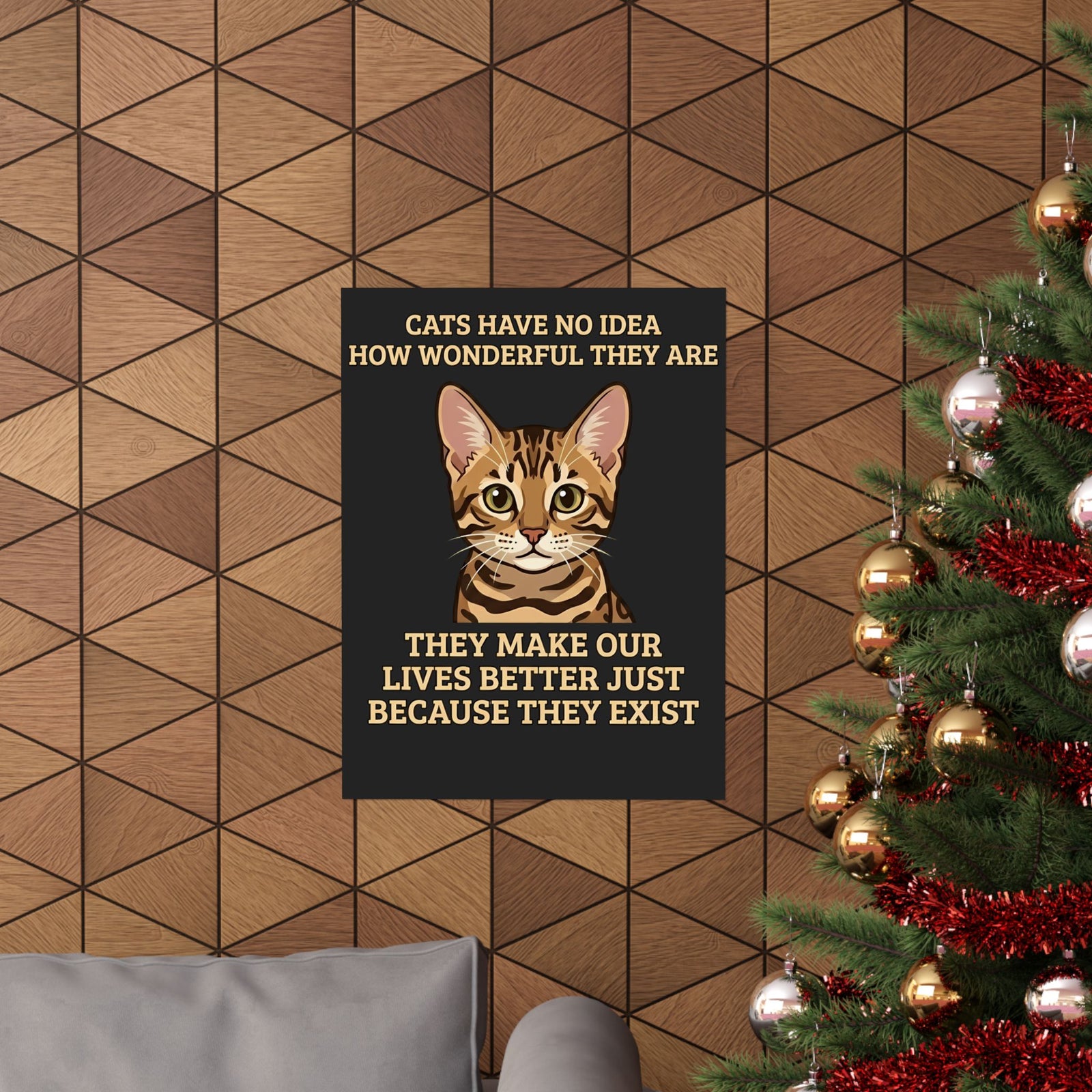 Whimsical "Cats Have No Idea How Wonderful They Are" Cat Poster