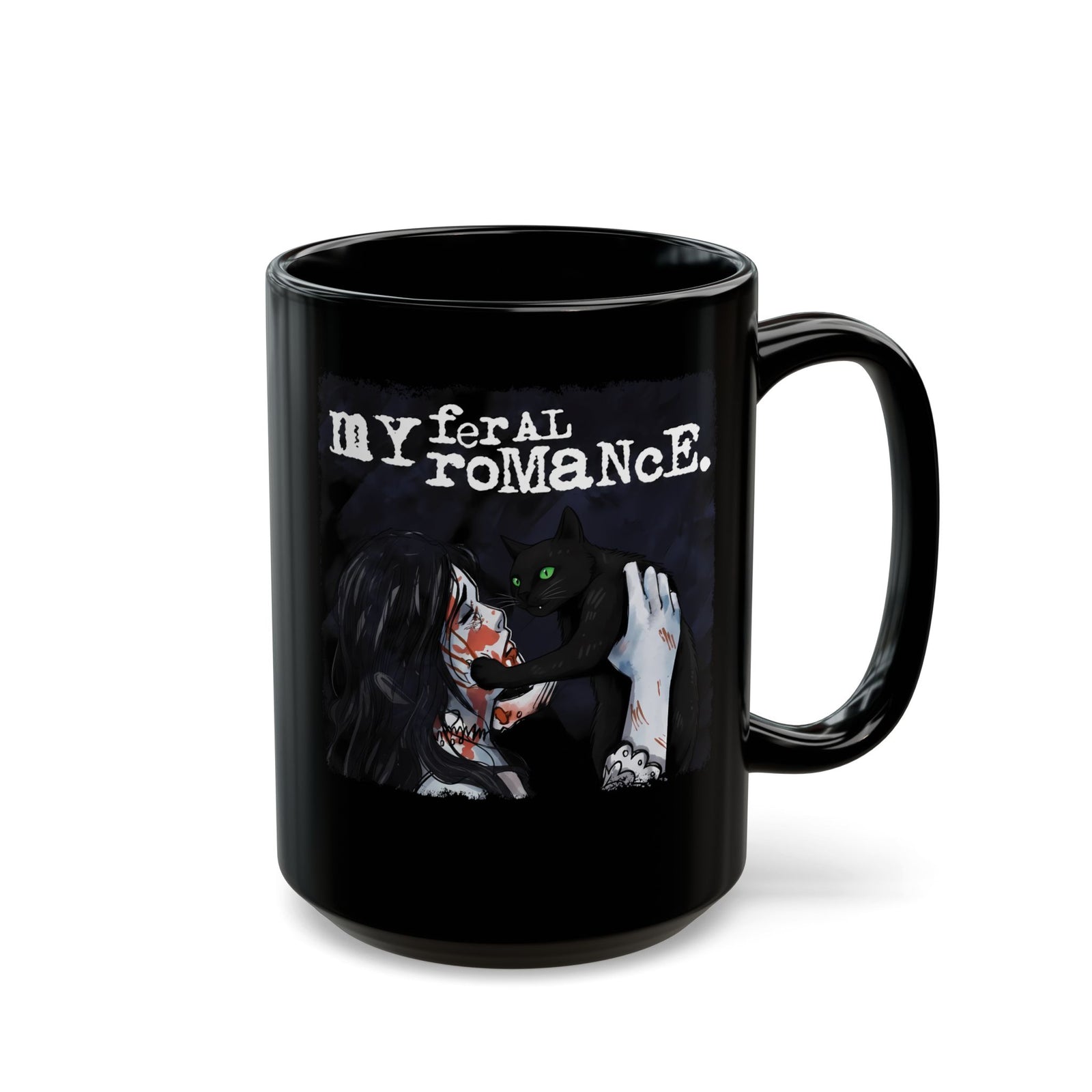 Cat Romance Mug Cute Cat & Human Love Illustration