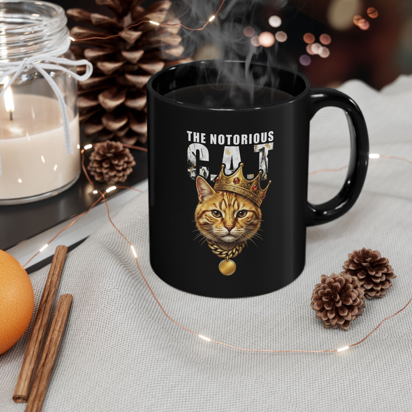 Notorious Cat Parody Black Mug — The Notorious Cat Graphic Mug