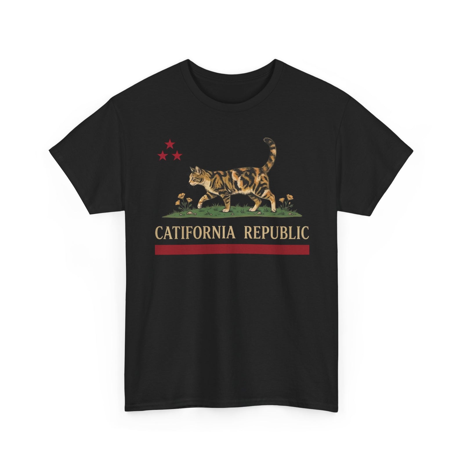 Catifornia Republic Funny Cat T-Shirt — Vintage Cali Cat Graphic Tee