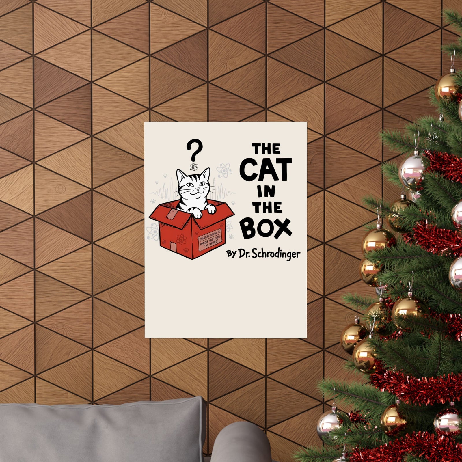The Cat in the Box Poster — Cute Cat in a Box Graphic Poster