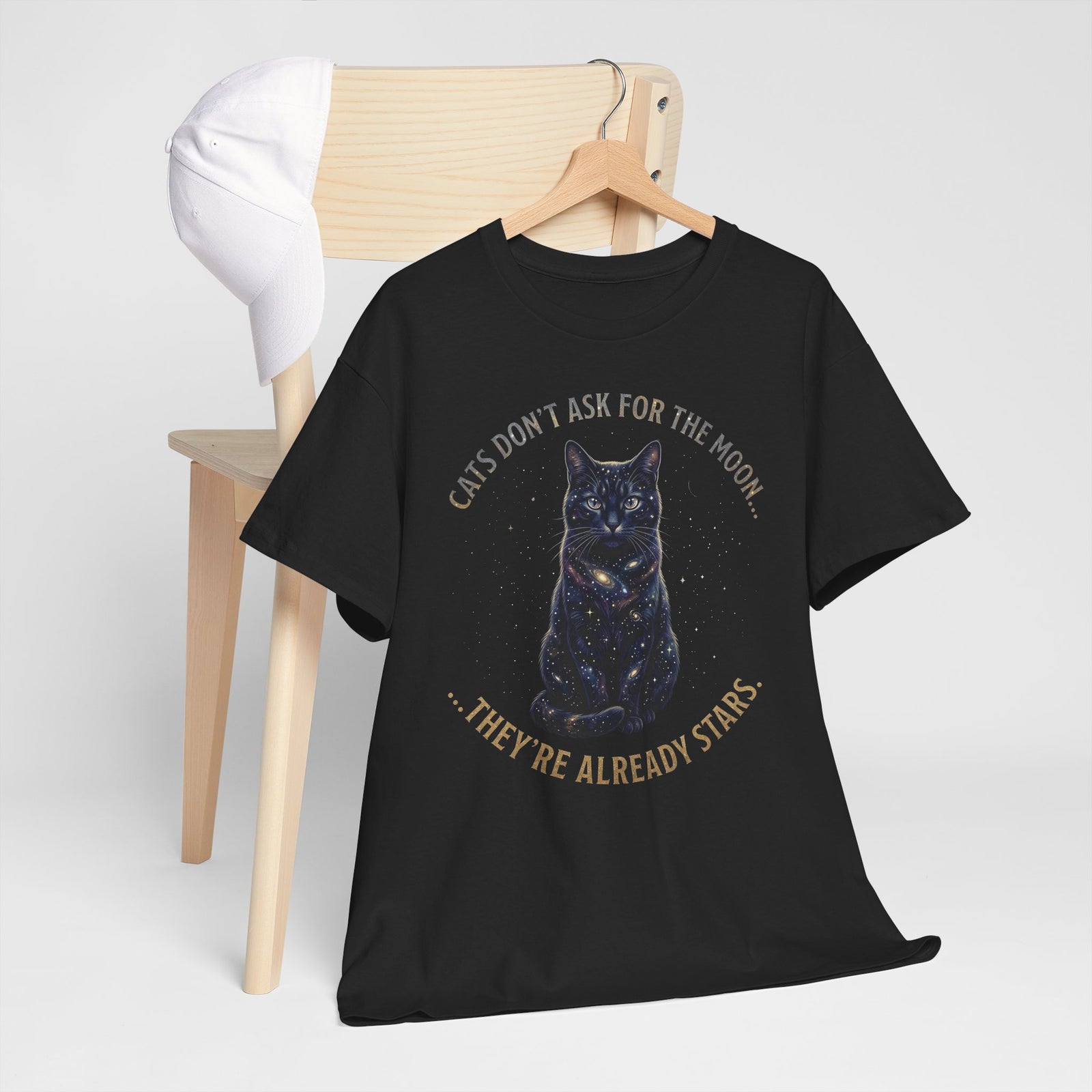Cat Galaxy Tee "Cats Don't Ask for the Moon, They're Already Stars"