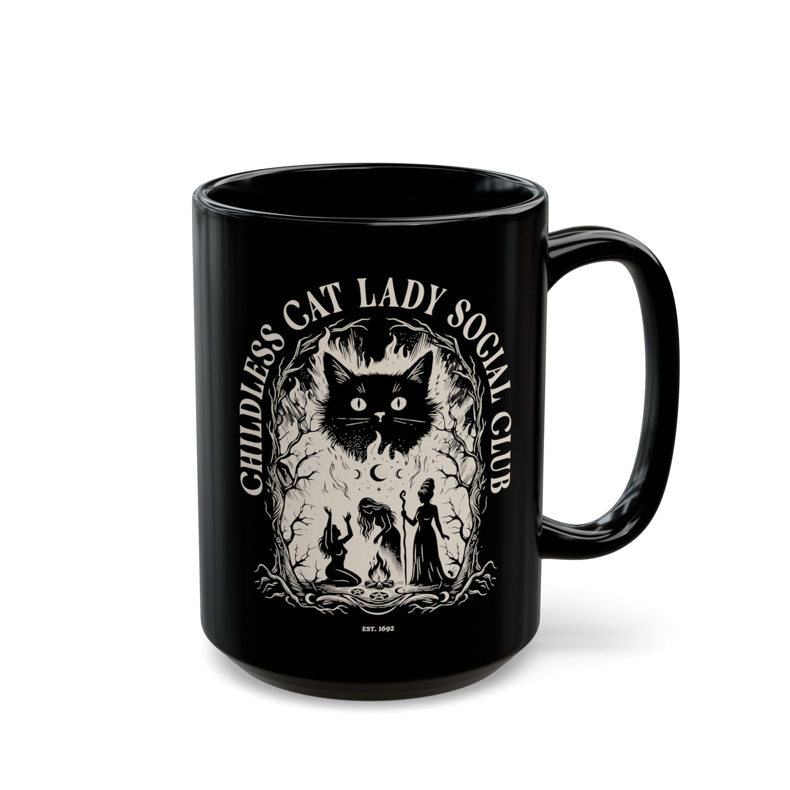 Childless Cat Lady Social Club Black Mug