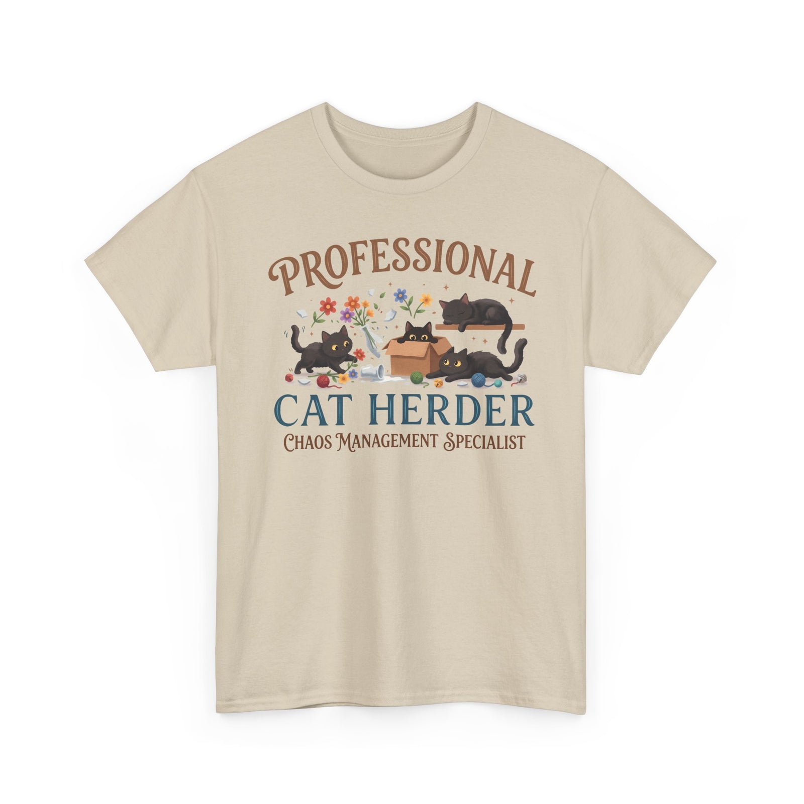 Professional Cat Herder T-Shirt — Funny Chaos Management Specialist Tee