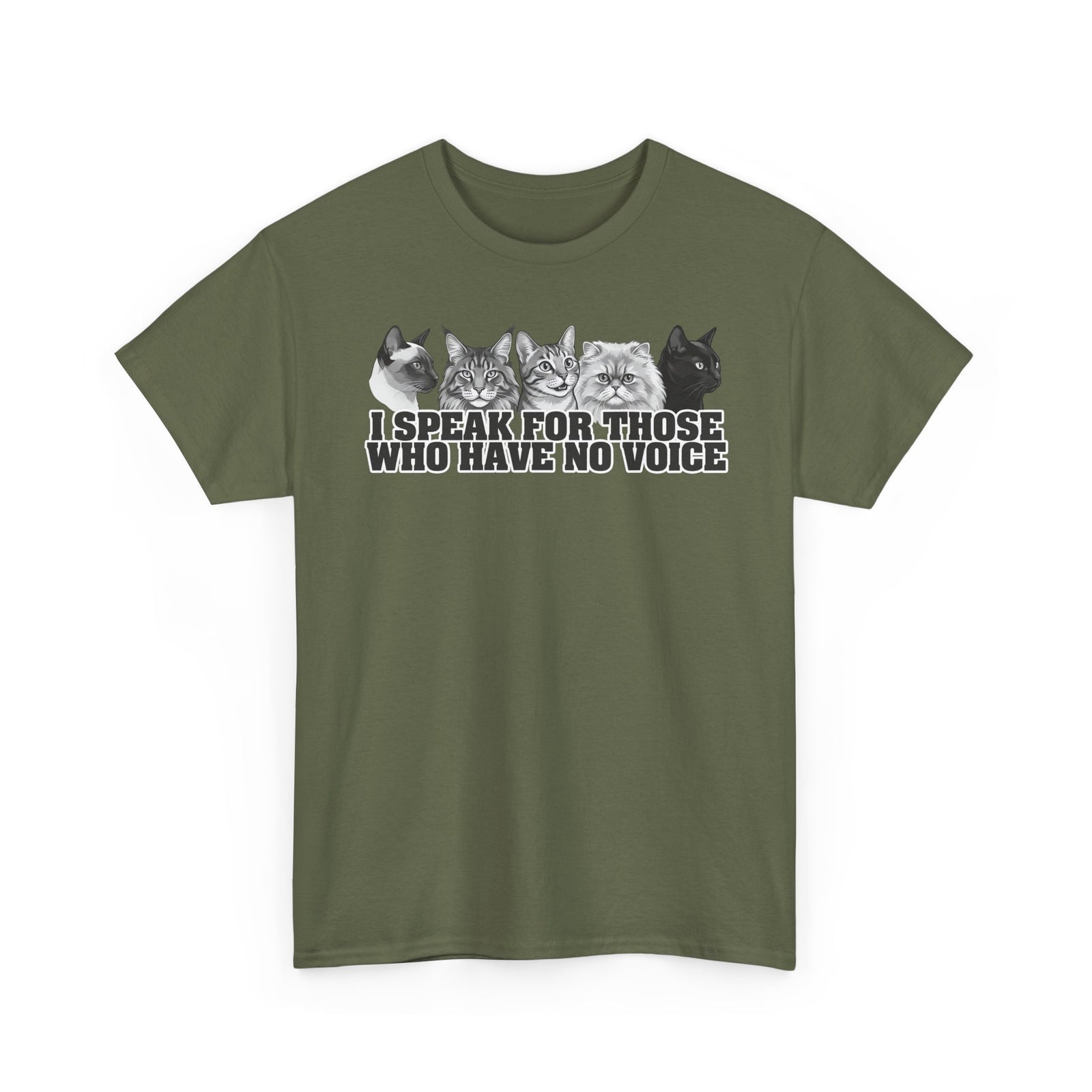 Cat Lover T-Shirt — "I Speak for Those Who Have No Voice" Animal Rescue Tee