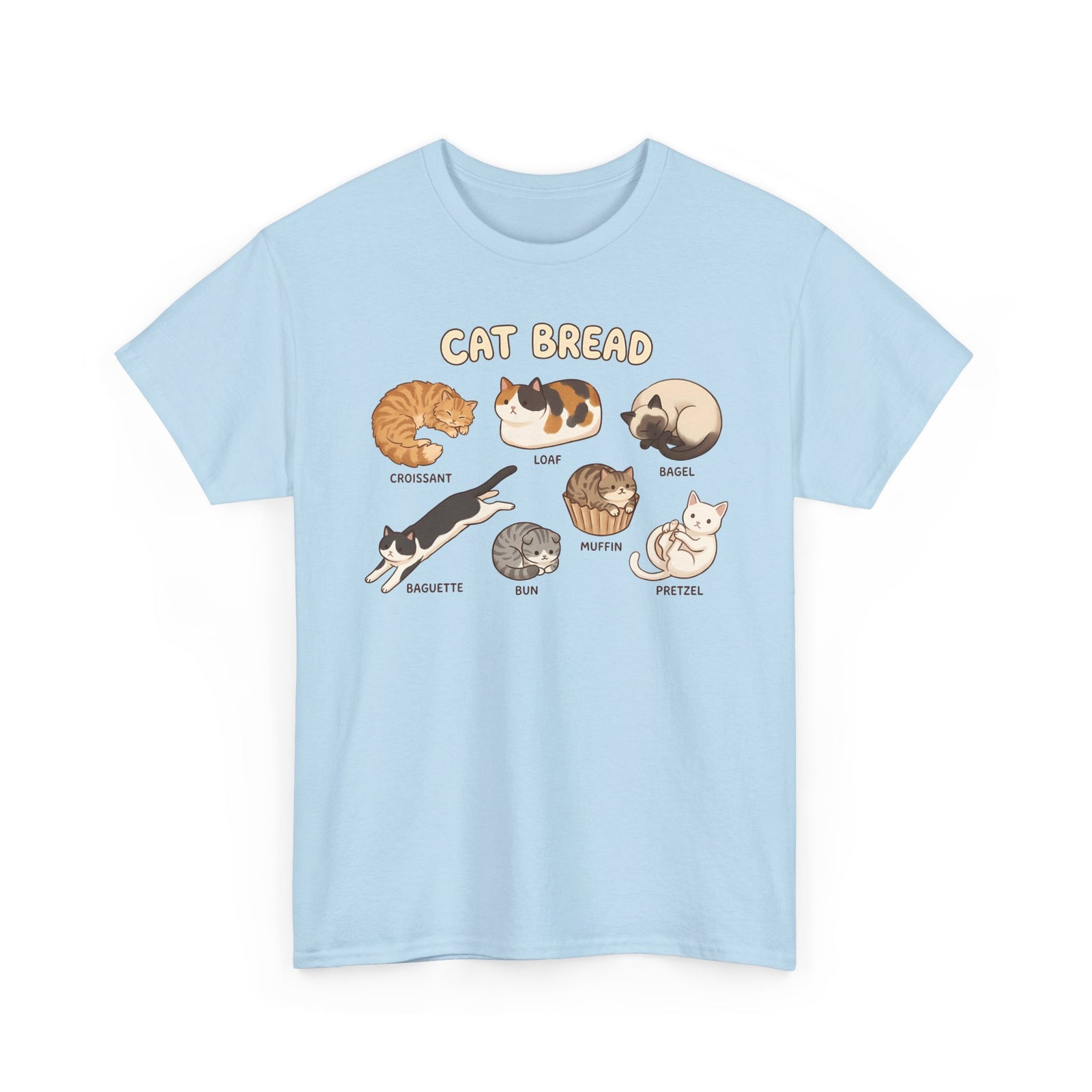 Cats & Breads T-Shirt — Cute Cat and Bread Graphic Tee