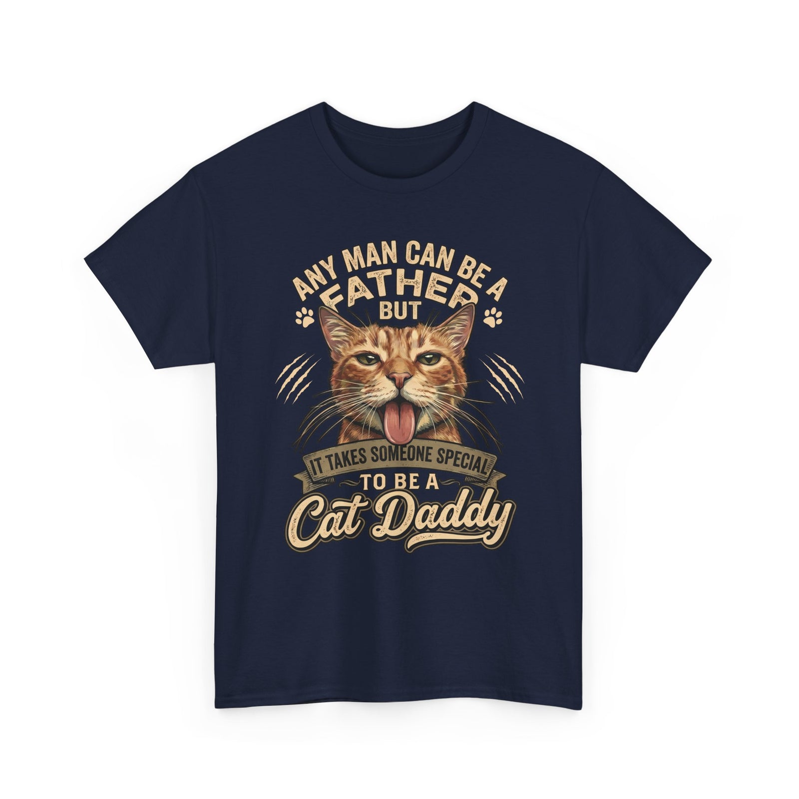 Cat Daddy Father's Day T-Shirt — Funny Orange Tabby Blep Graphic Tee