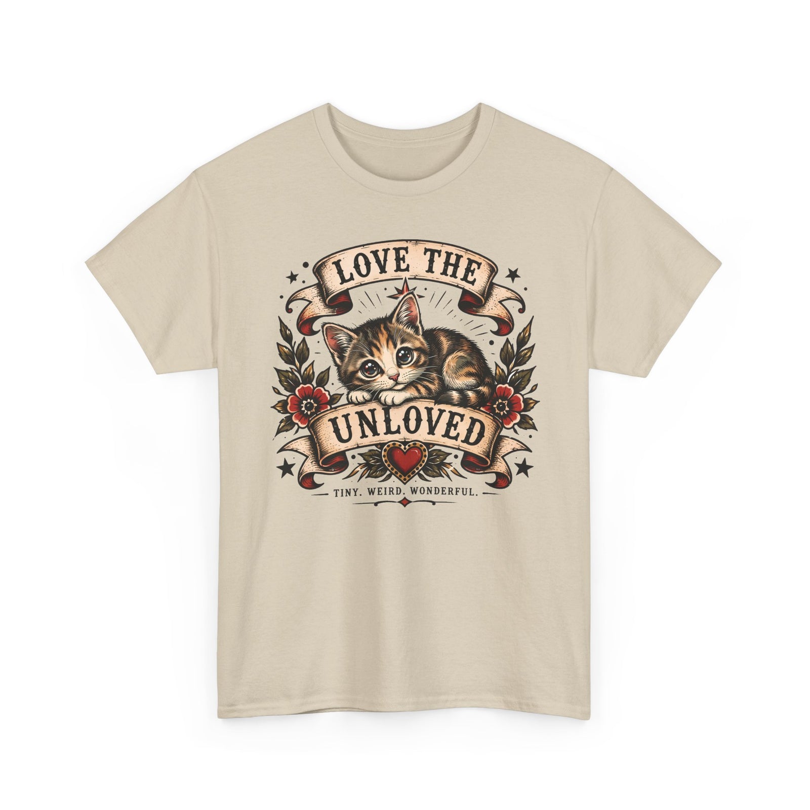 Love The Unloved Kitten Shirt — American Traditional Tattoo Cat T-Shirt
