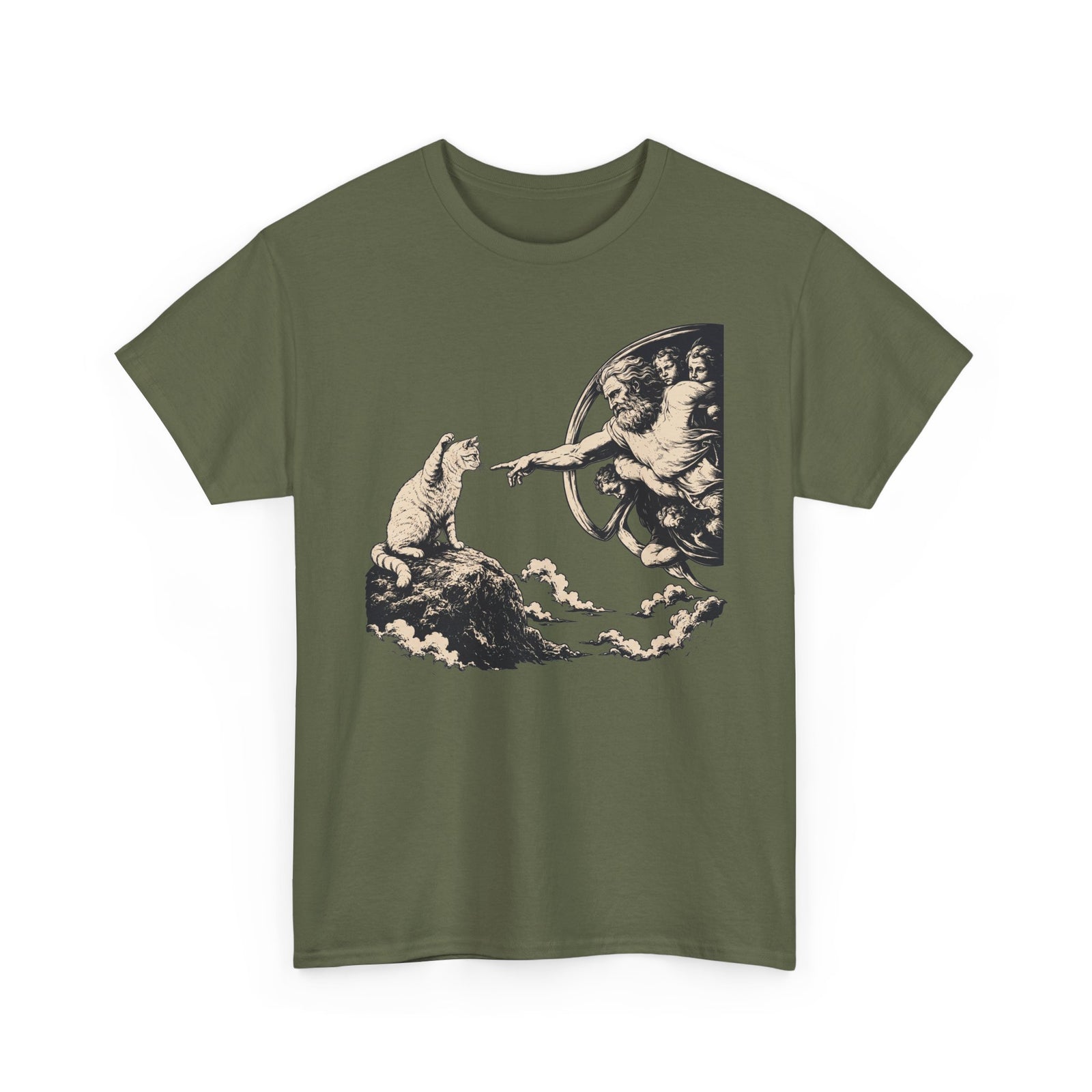 Cat and Creation Tee Vintage Michelangelo-Inspired Puppy Design