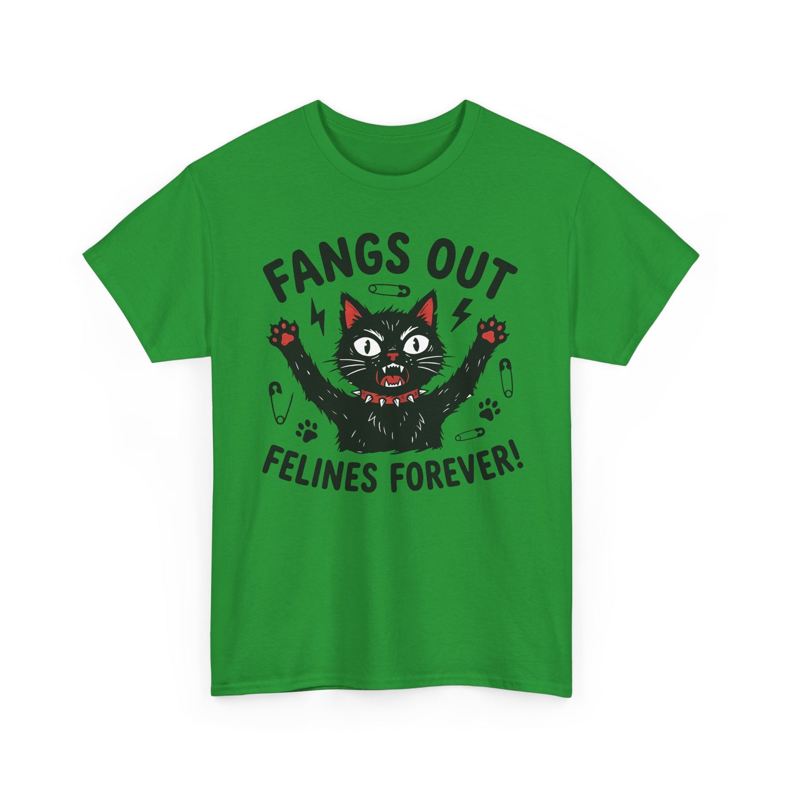 Fangs Out Felines Forever Tee — Cat Lover Graphic T‑Shirt