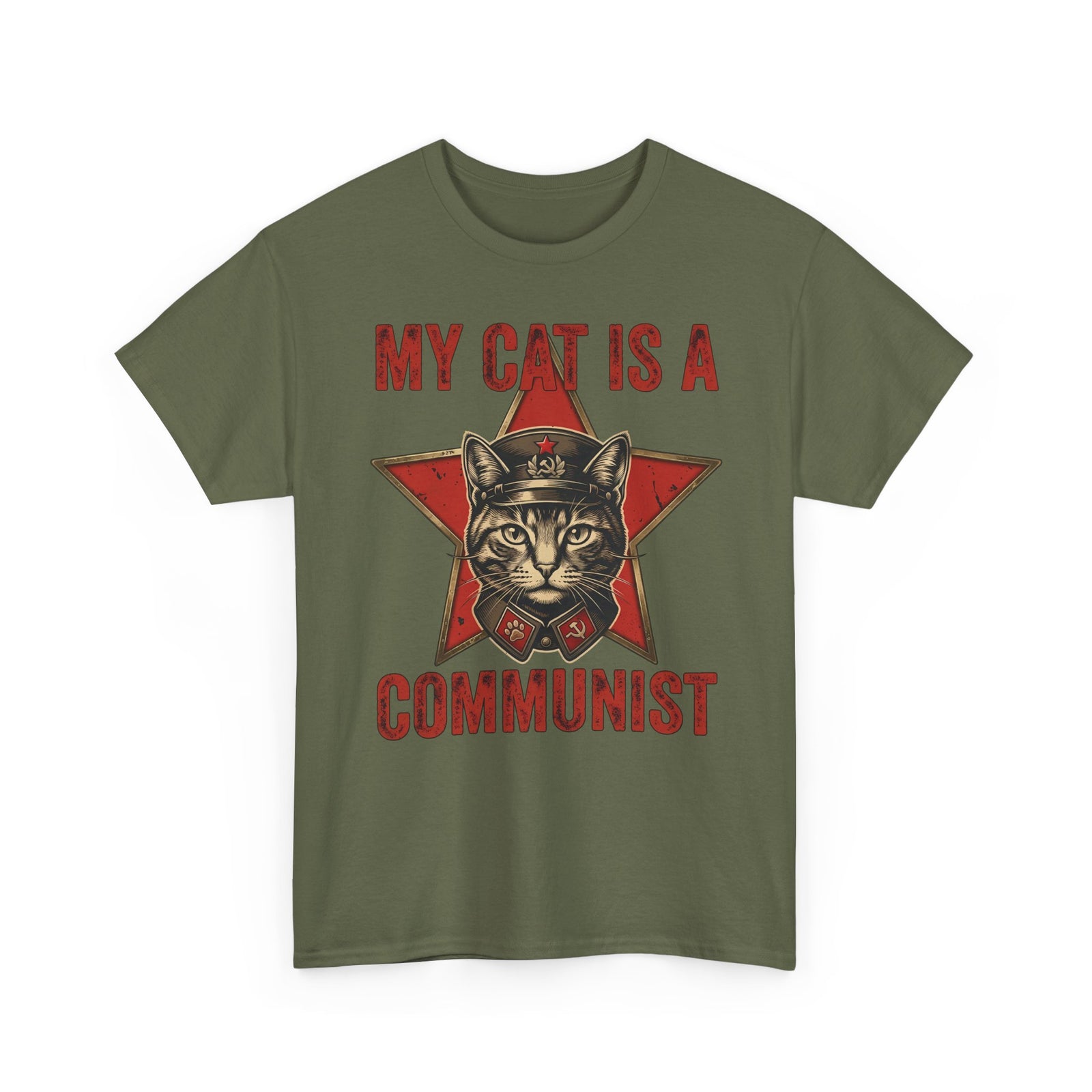 Communist Cat T-Shirt — "My Cat Is A Communist Cat" Funny Political Cat Tee