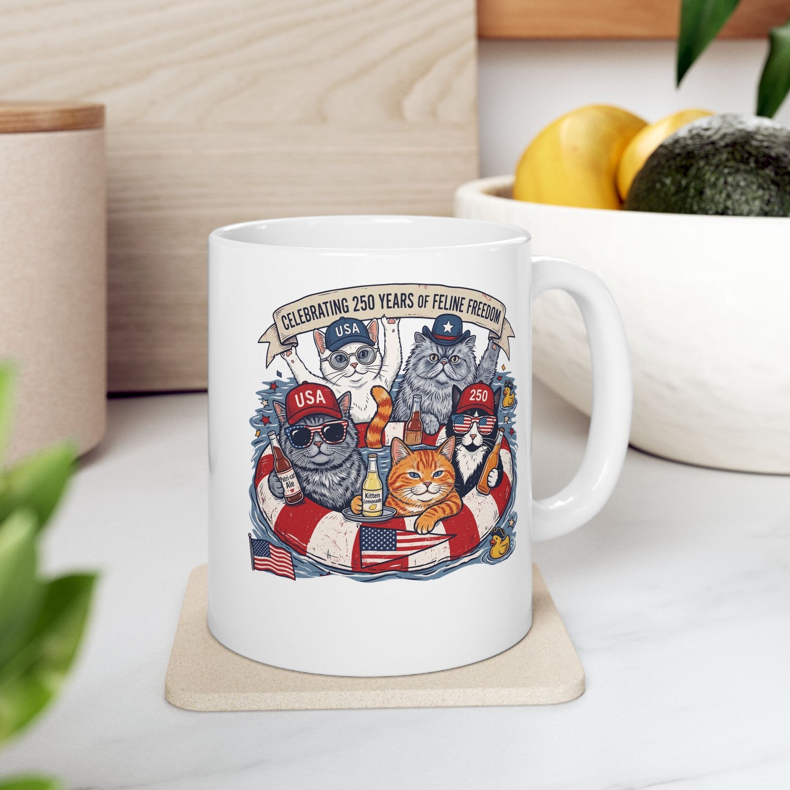 250 Years of Feline Freedom Ceramic Mug