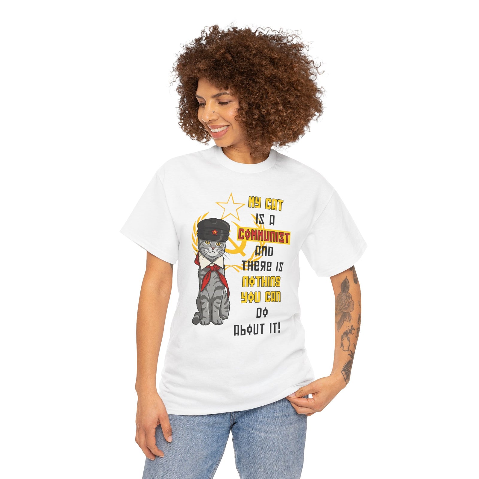 My Cat Is A Communist T-Shirt — Funny Political Cat Tee