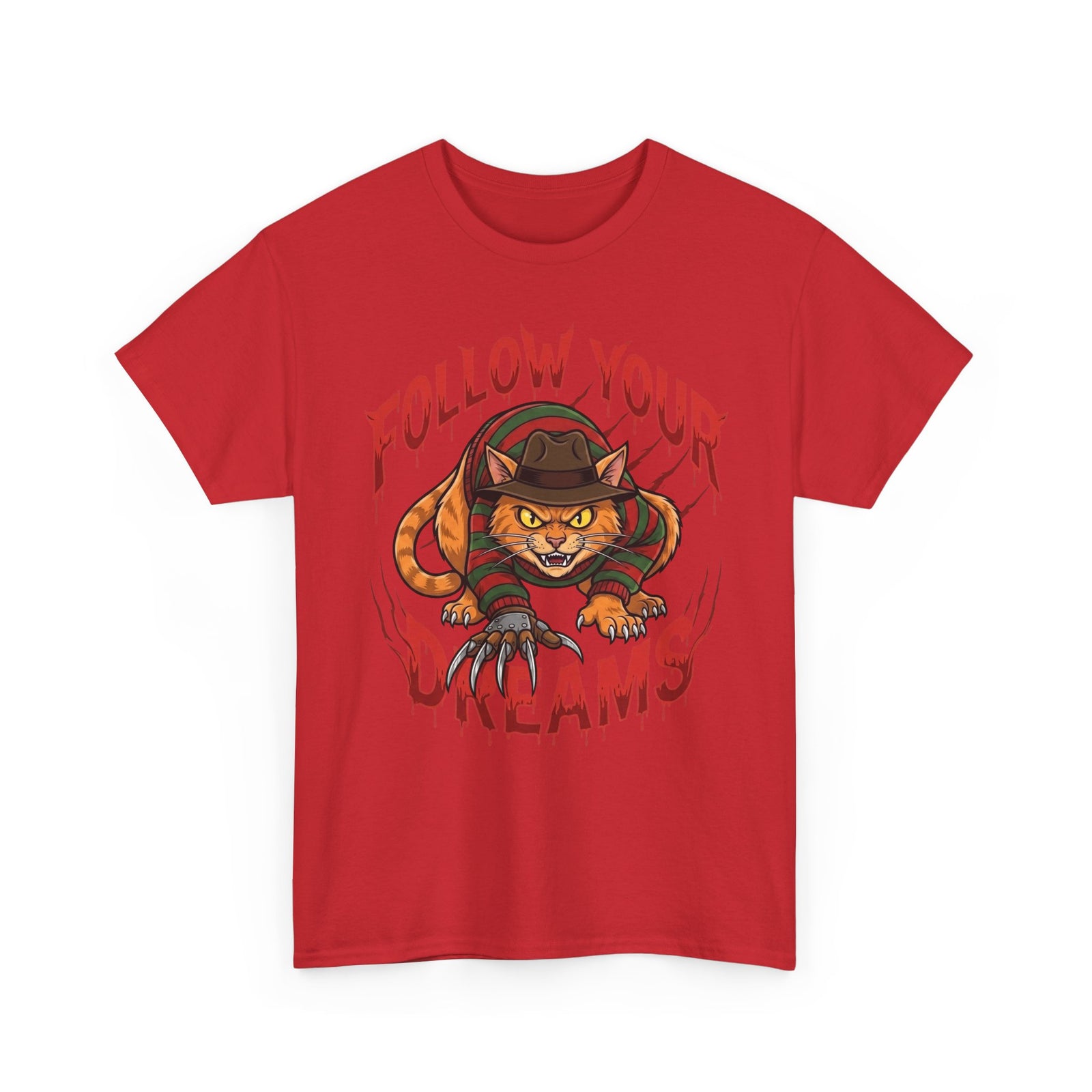 Follow Your Dreams Freddy Cat Horror Graphic Tee
