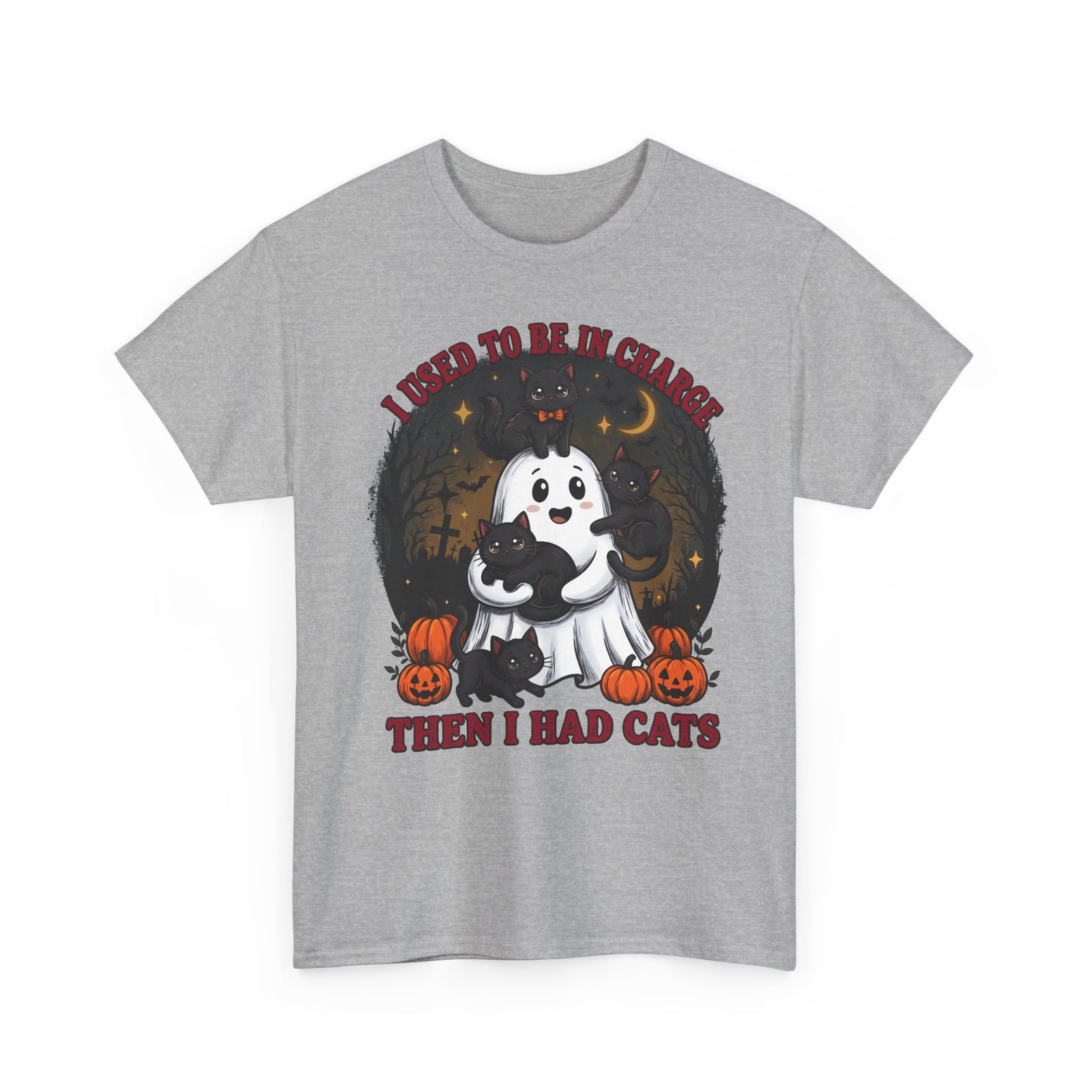 I Used To Be In Charge Then I Had Cats Shirt — Cute Ghost & Black Kittens T-Shirt