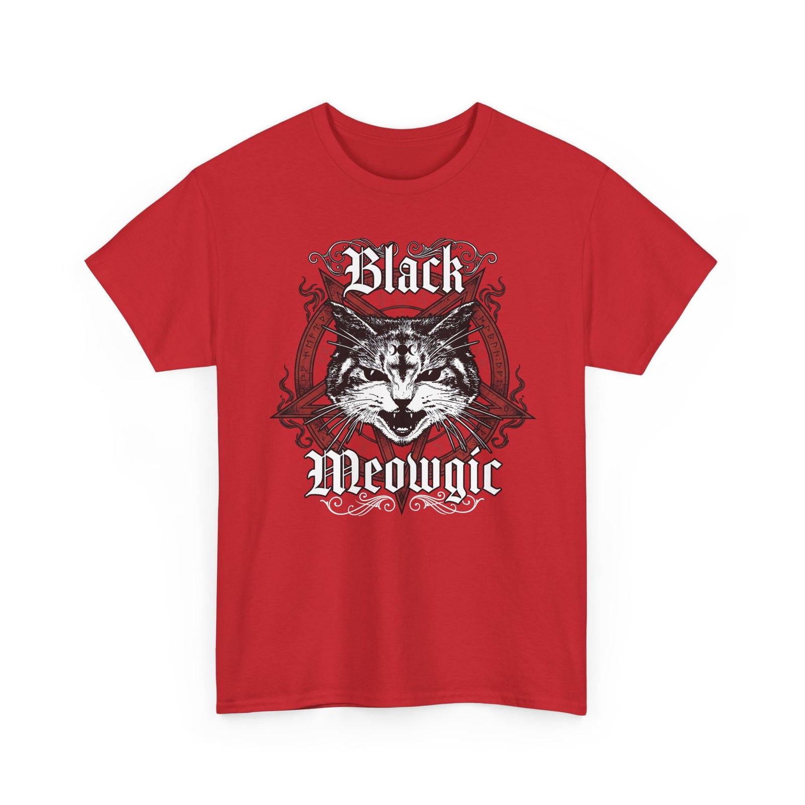 Black Meowgic T-Shirt — Cute Cat Magic Graphic Tee