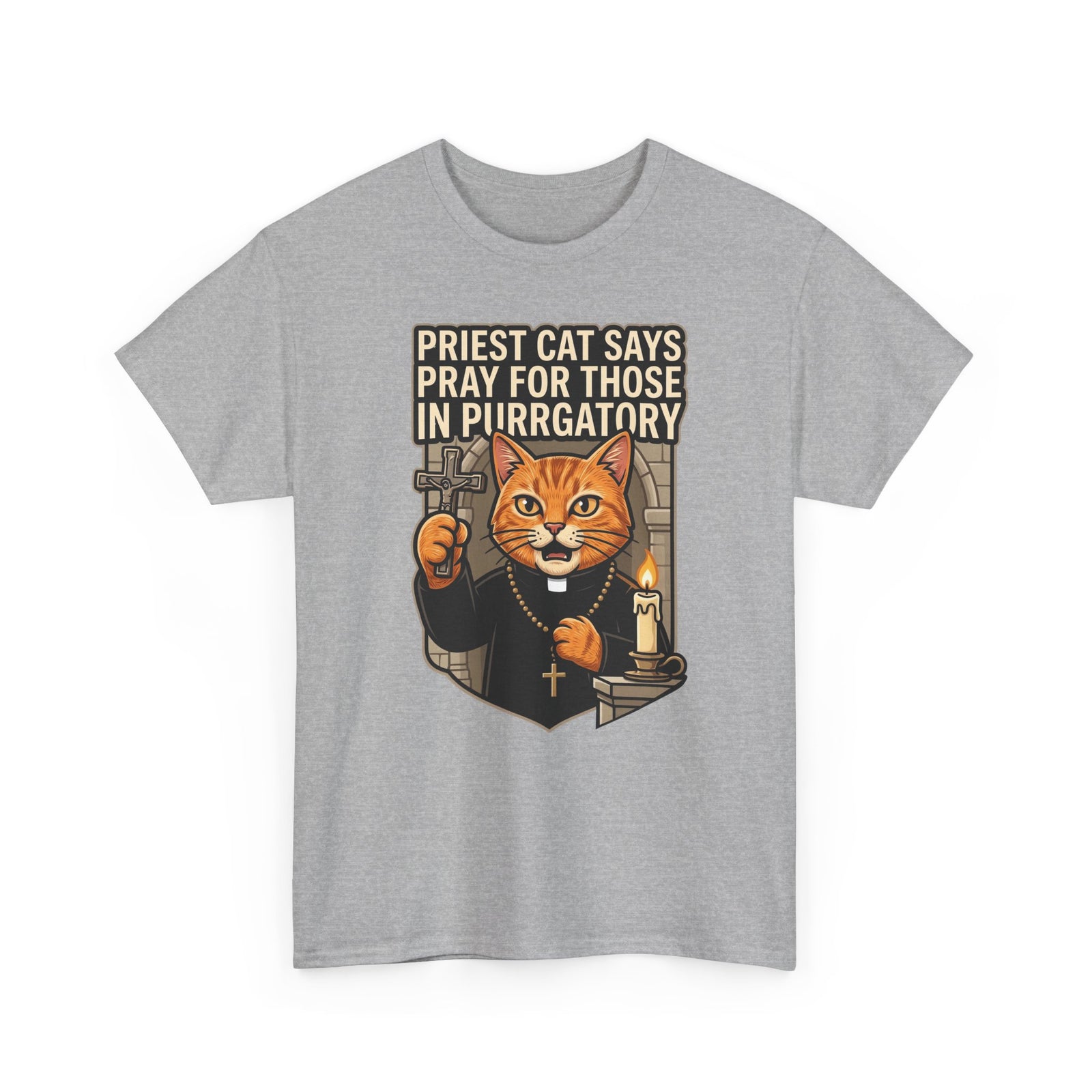 Priest Cat 'Pray For Those In Purratory' T-Shirt