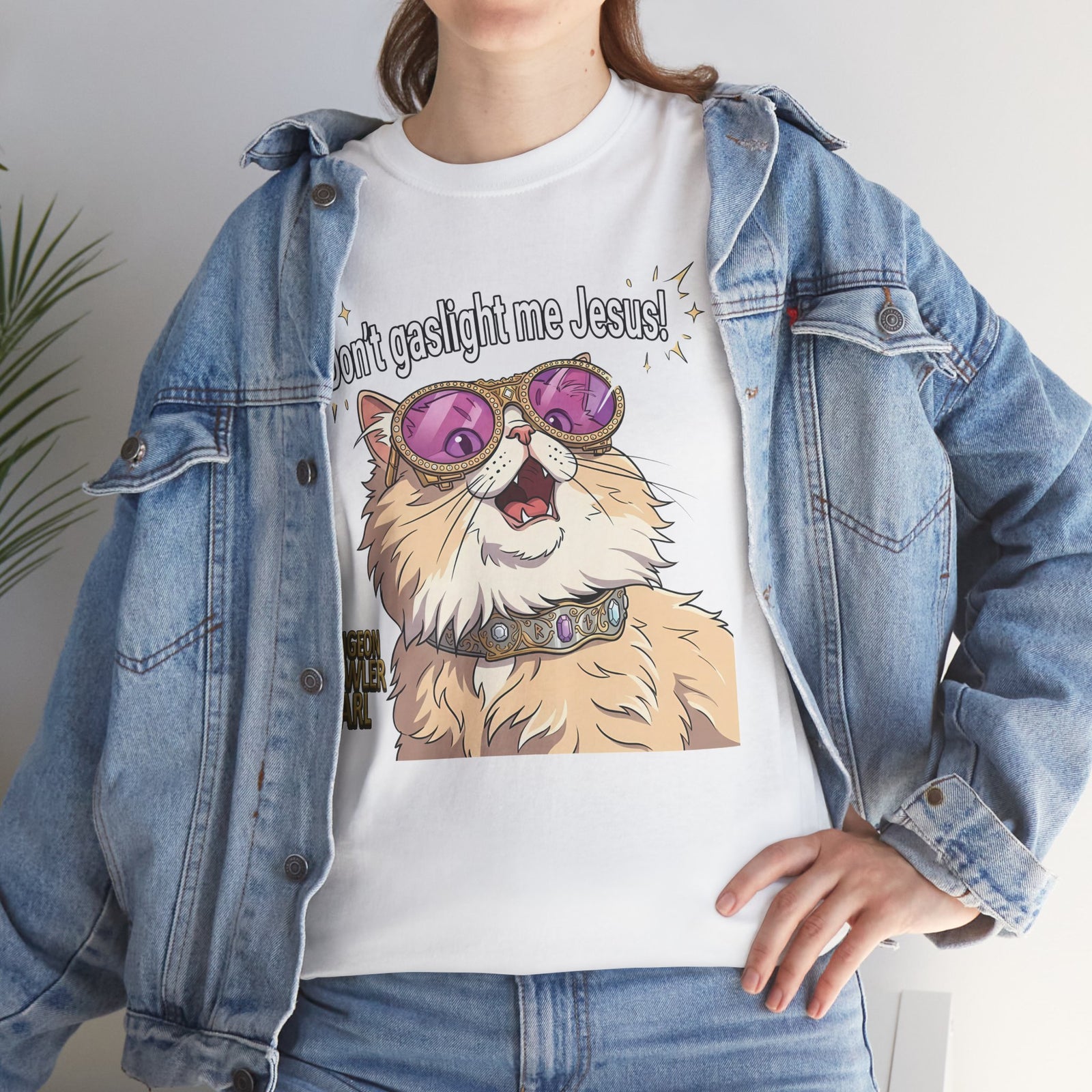 Don't Gaslight Me Jesus — Funny Cat Dungeon Crawler Tee