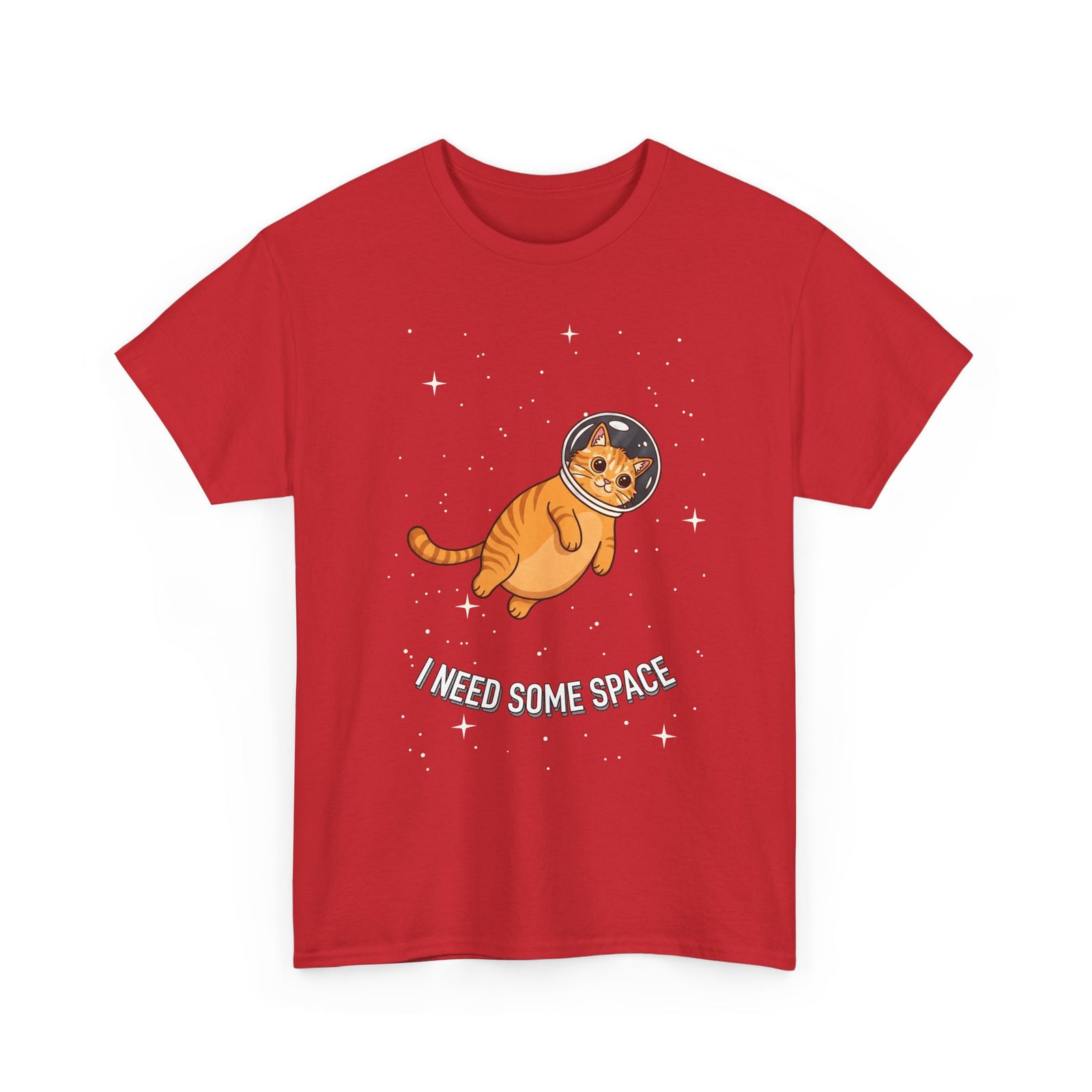 I Need Some Space Cat T-Shirt — Cute Astronaut Orange Tabby Feline Tee