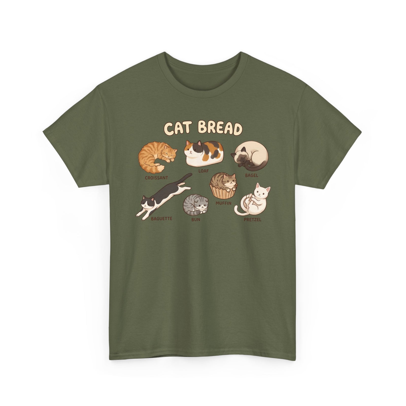 Cats & Breads T-Shirt — Cute Cat and Bread Graphic Tee