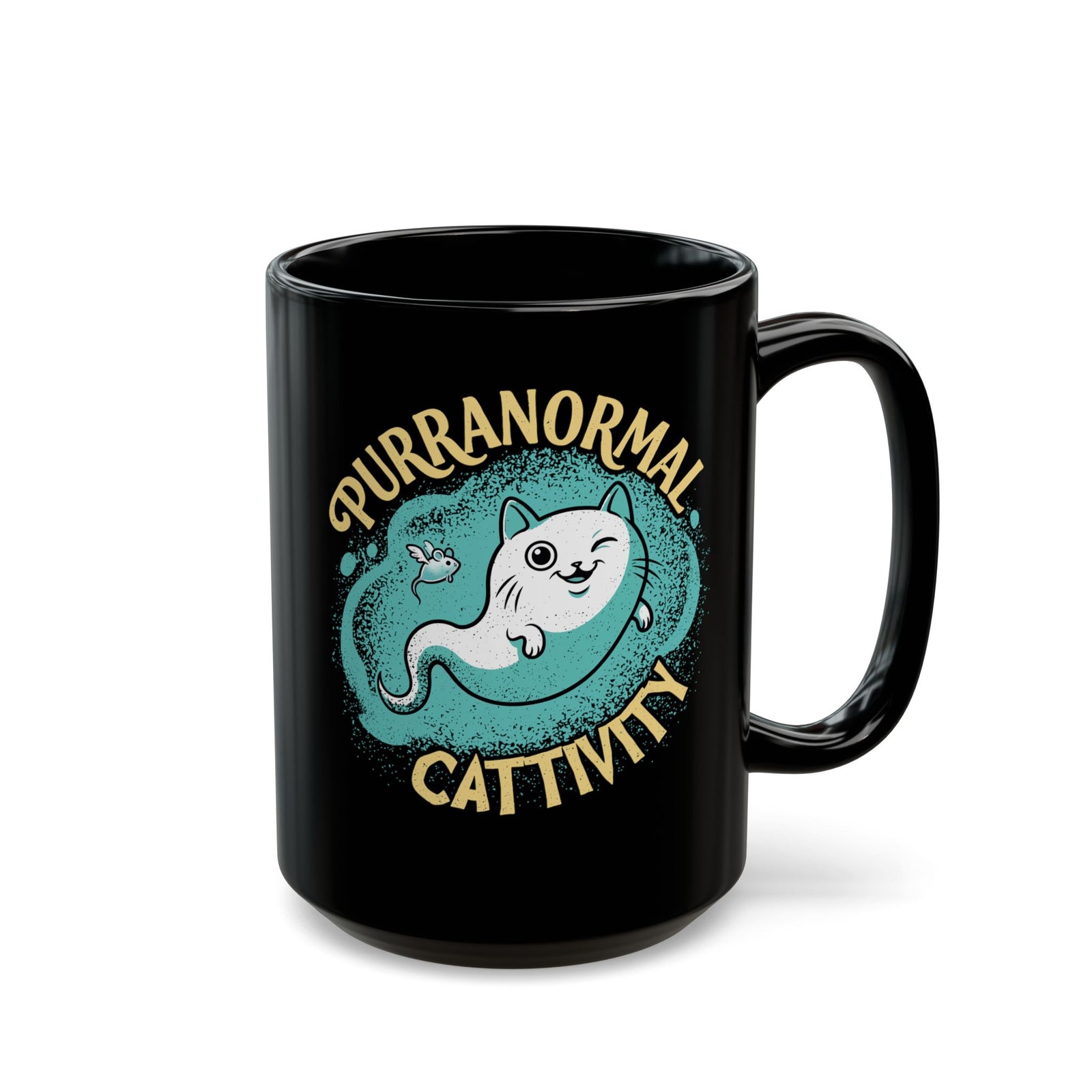 Purranormal Cattivity Black Mug — Funny Paranormal Cat Mug