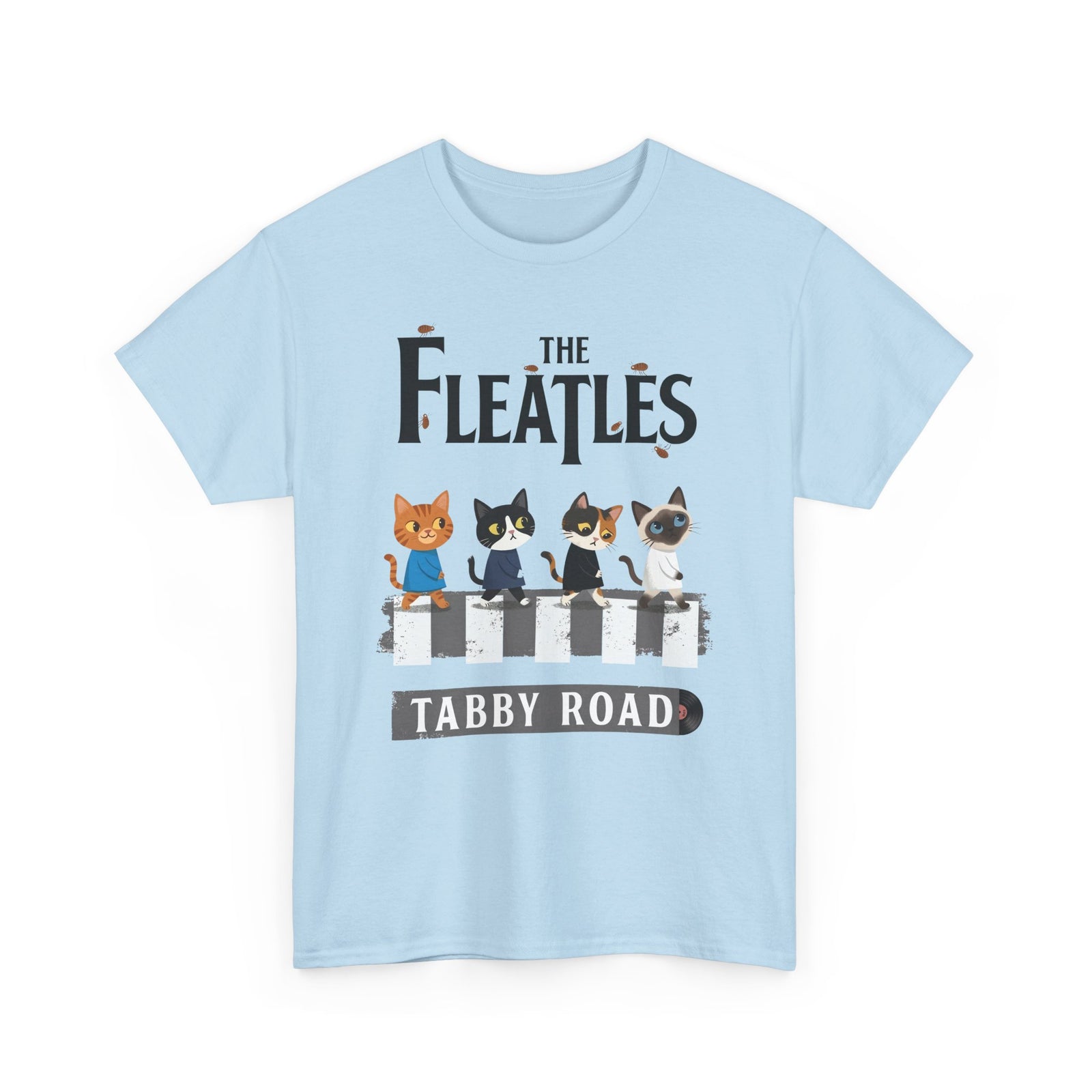 Fleatles Parody Cat T-Shirt — Retro Beatles-Inspired Cat Band Tee