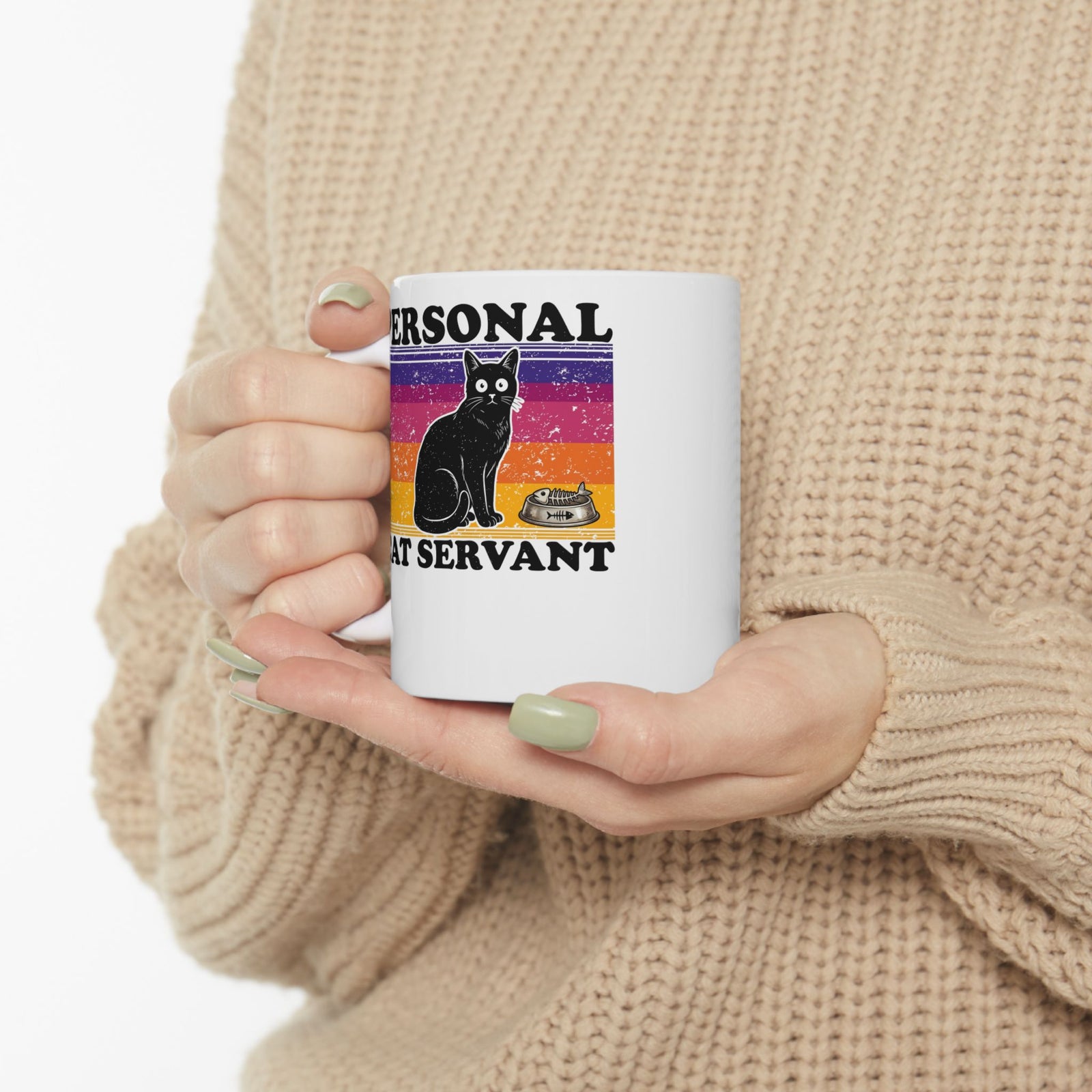 Personal Cat Servant Ceramic Mug — Funny Cat Lover Mug