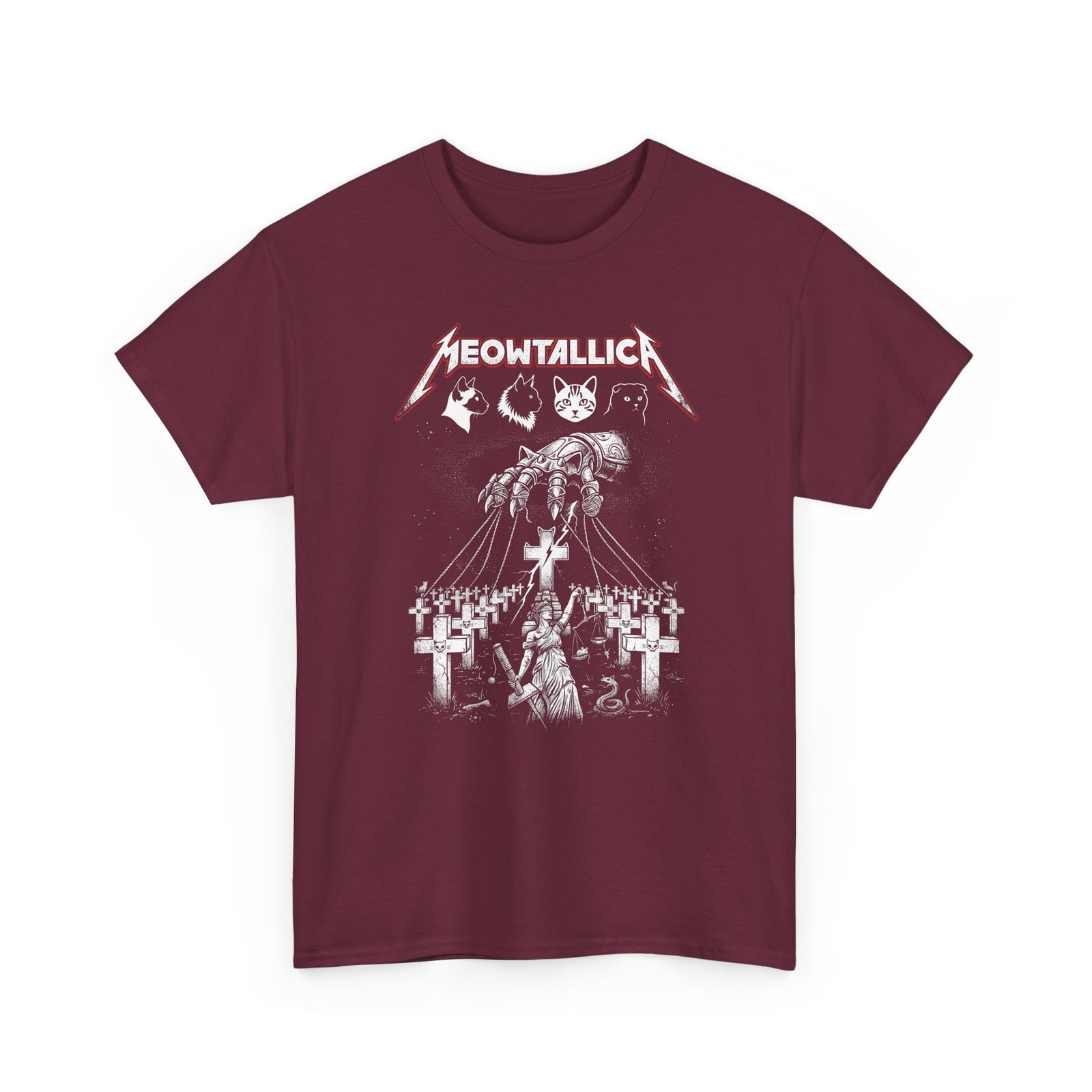 Meowtallica Graphic Tee — Metal Cat Band T-Shirt