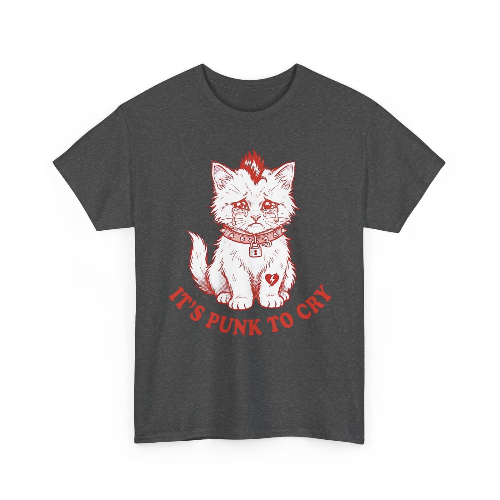 It's Punk To Cry Cat Tee — Cute Punk Cat Graphic T-Shirt