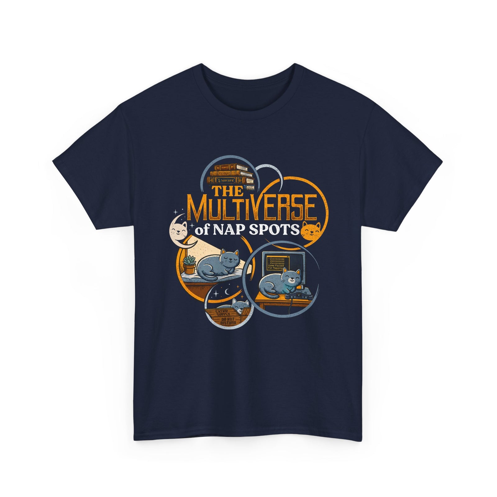 Multiverse Nap Spots Cute Cat T-Shirt — Cute Cat Nap Graphic Tee
