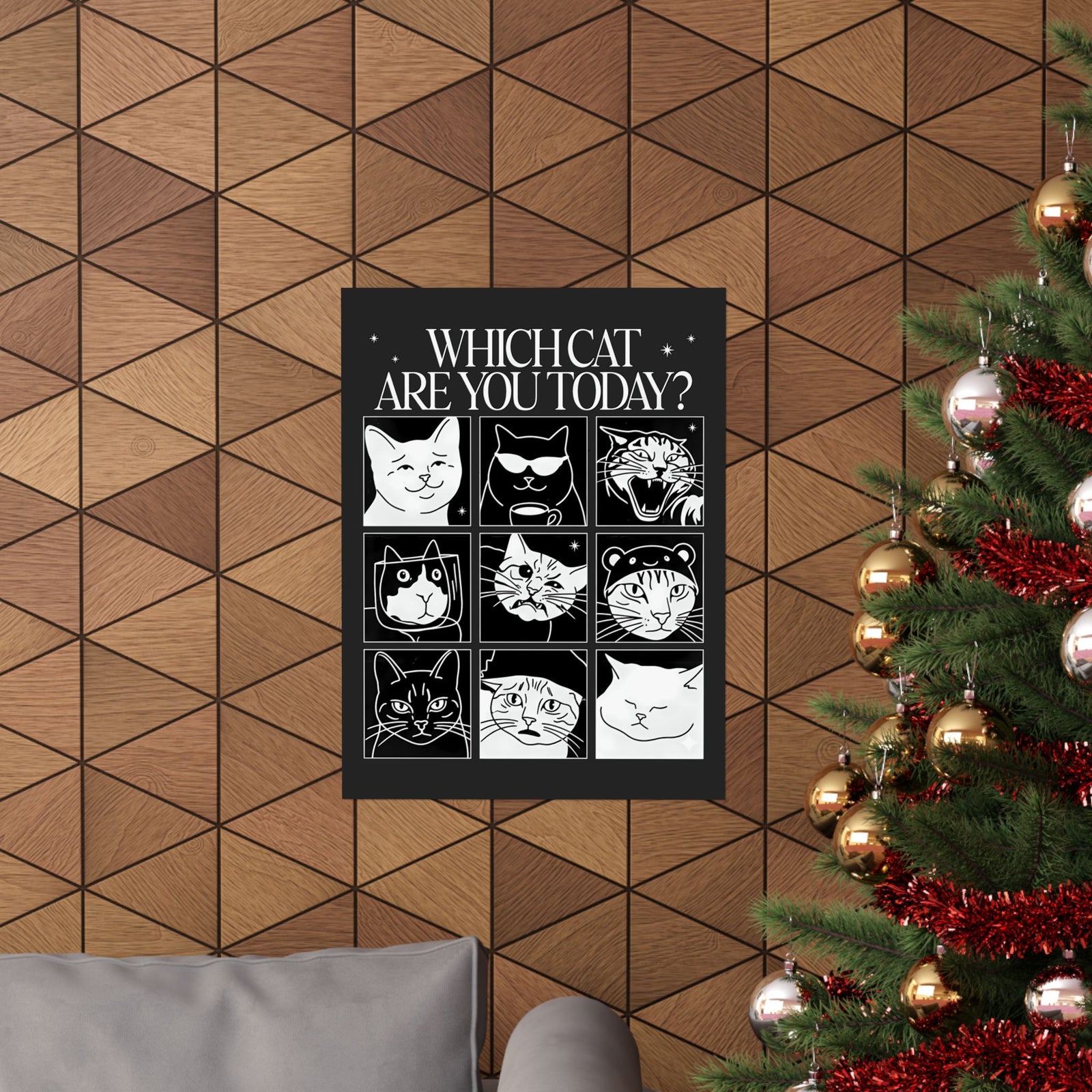 Which Cat You Choose Today Poster — Playful Cat Lover Graphic Poster